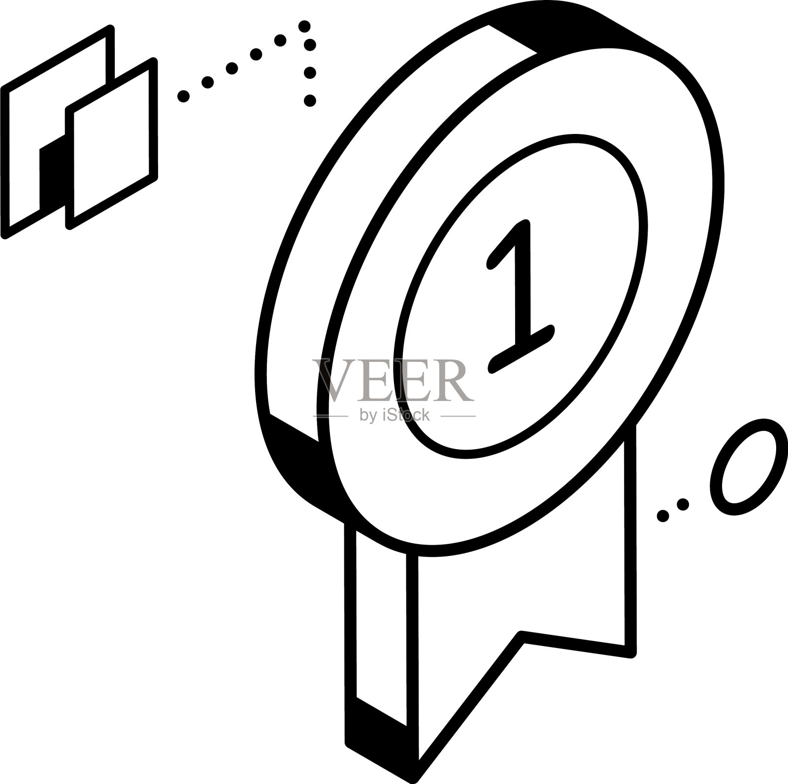 徽章上的一条等距线图标设计元素图片