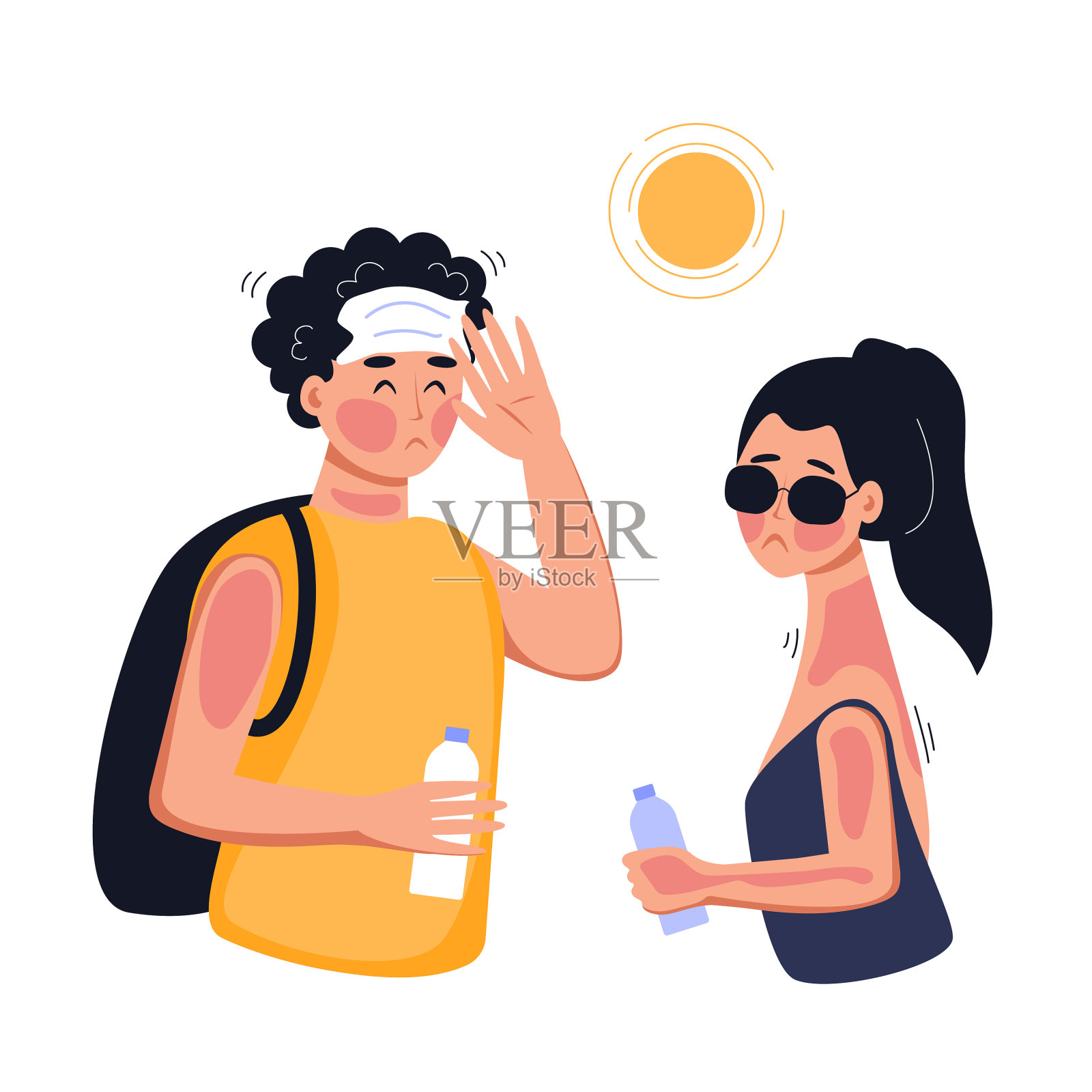 人体有中暑脱水晒设计元素图片