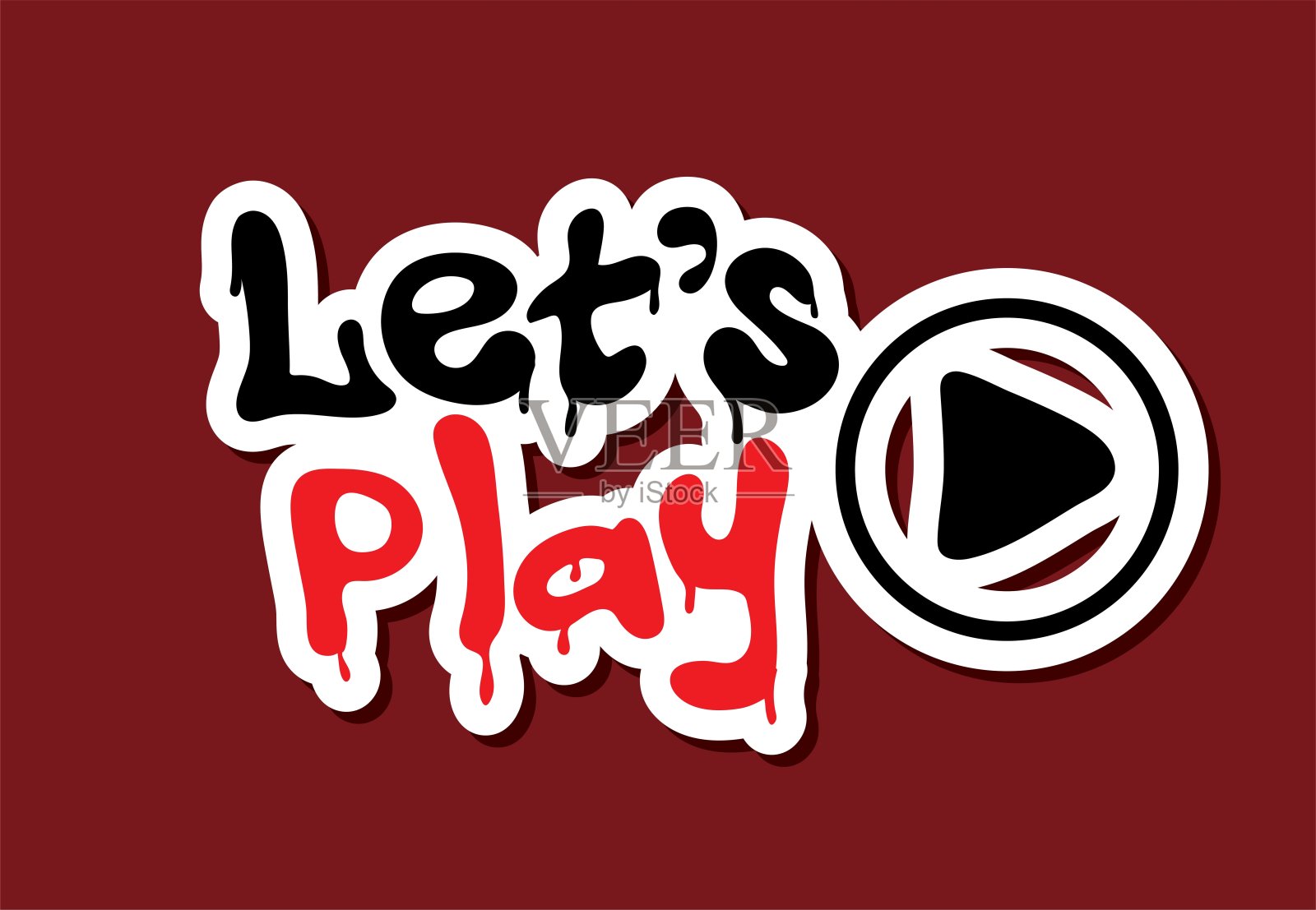 让我们玩社交媒体帖子贴纸插画图片素材