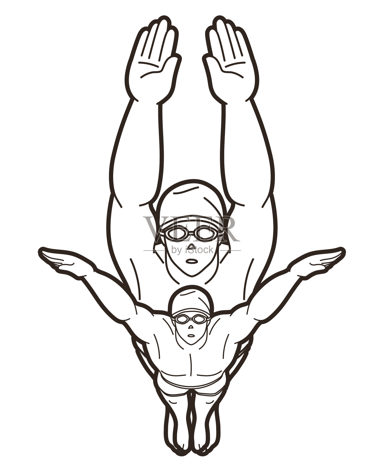 一群人一起游泳设计元素图片