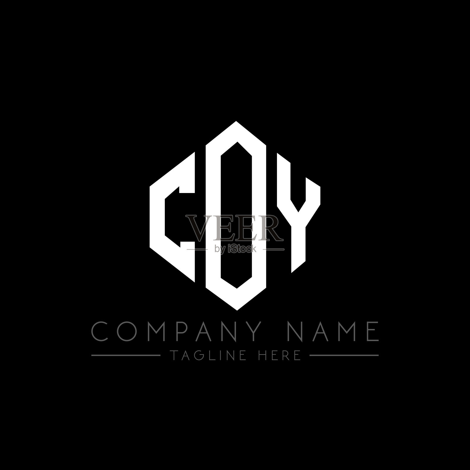 腼腆的字母标志设计与多边形形状腼腆插画图片素材