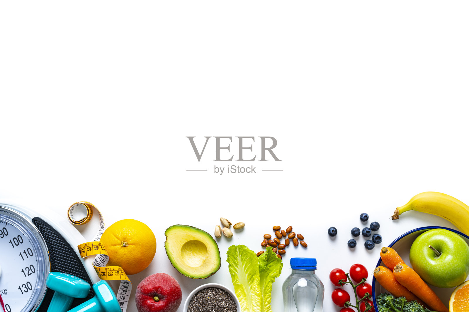 锻炼、健康饮食和控制体重照片摄影图片