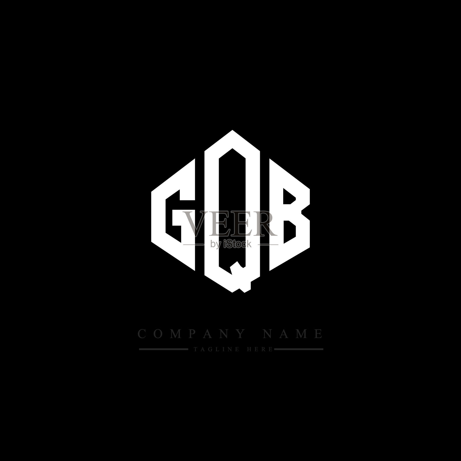 GQB字母标志设计与多边形形状的GQB插画图片素材