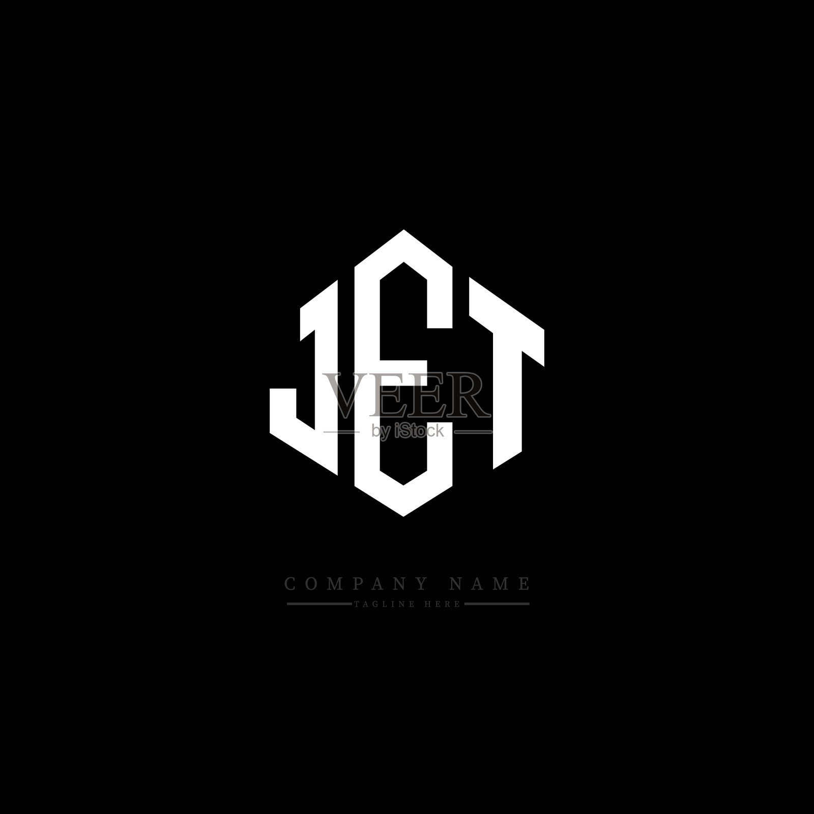 喷射字母标志设计与多边形形状喷射插画图片素材