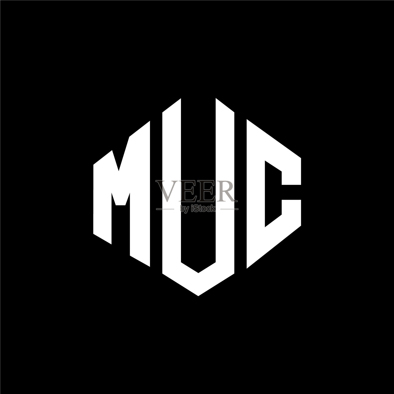 字母标志设计与多边形形状插画图片素材