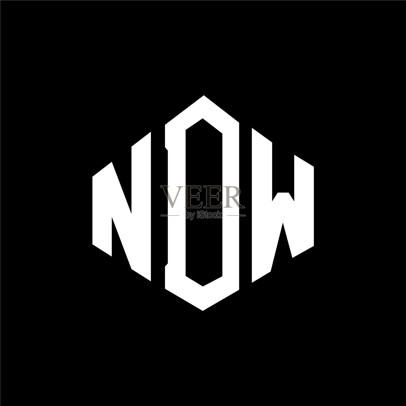NDW字母标志设计与多边形形状NDW插画图片素材
