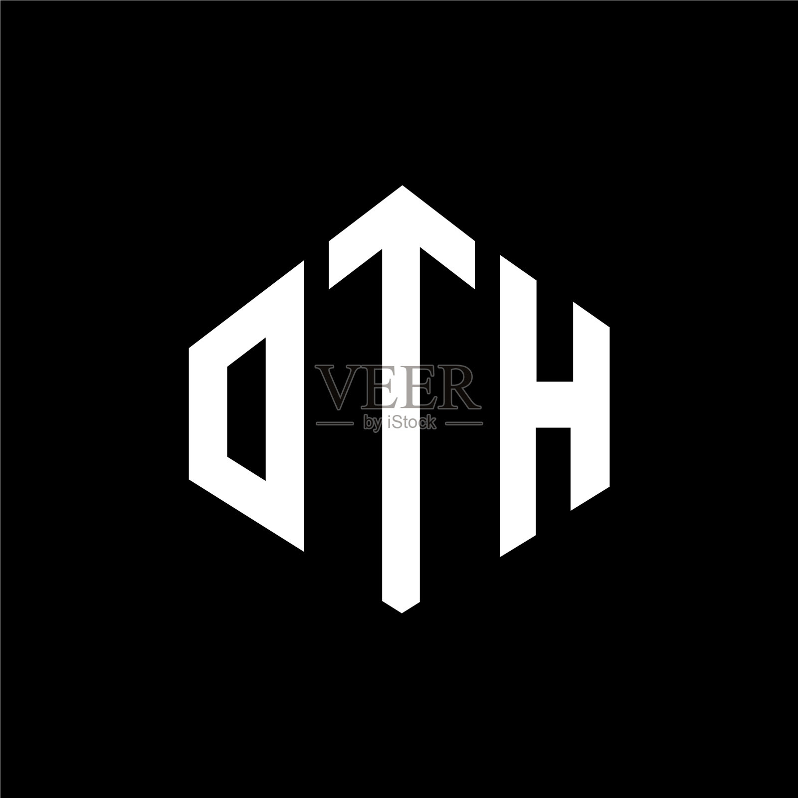 其他字母标志设计与多边形形状插画图片素材