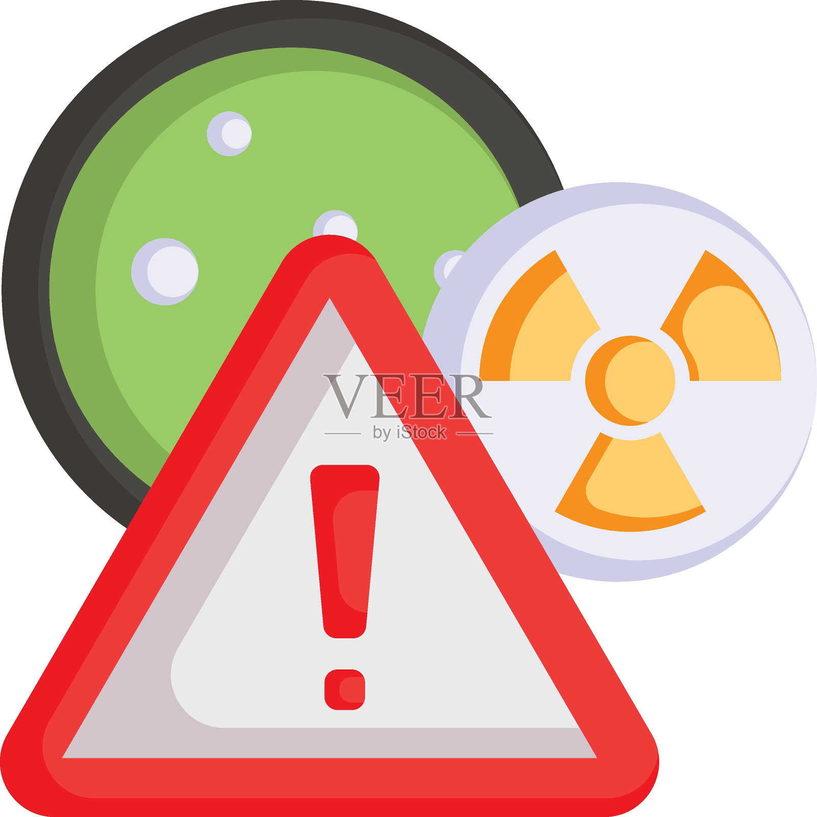 风险生物活动载体颜色图标设计，生物化学符号，生物技术和生化标志，科学和工程股票插图，微生物和病理废物概念设计元素图片