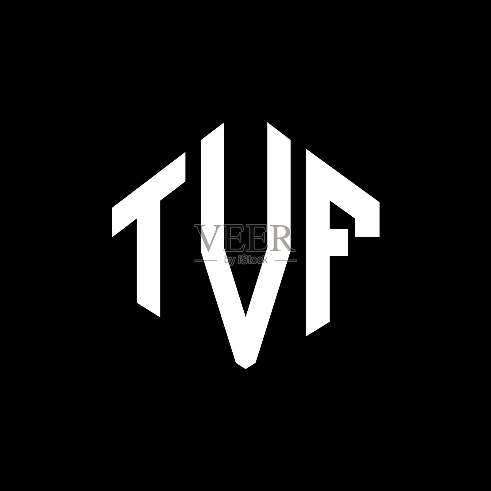 TVF字母标志设计采用多边形TVF形状插画图片素材