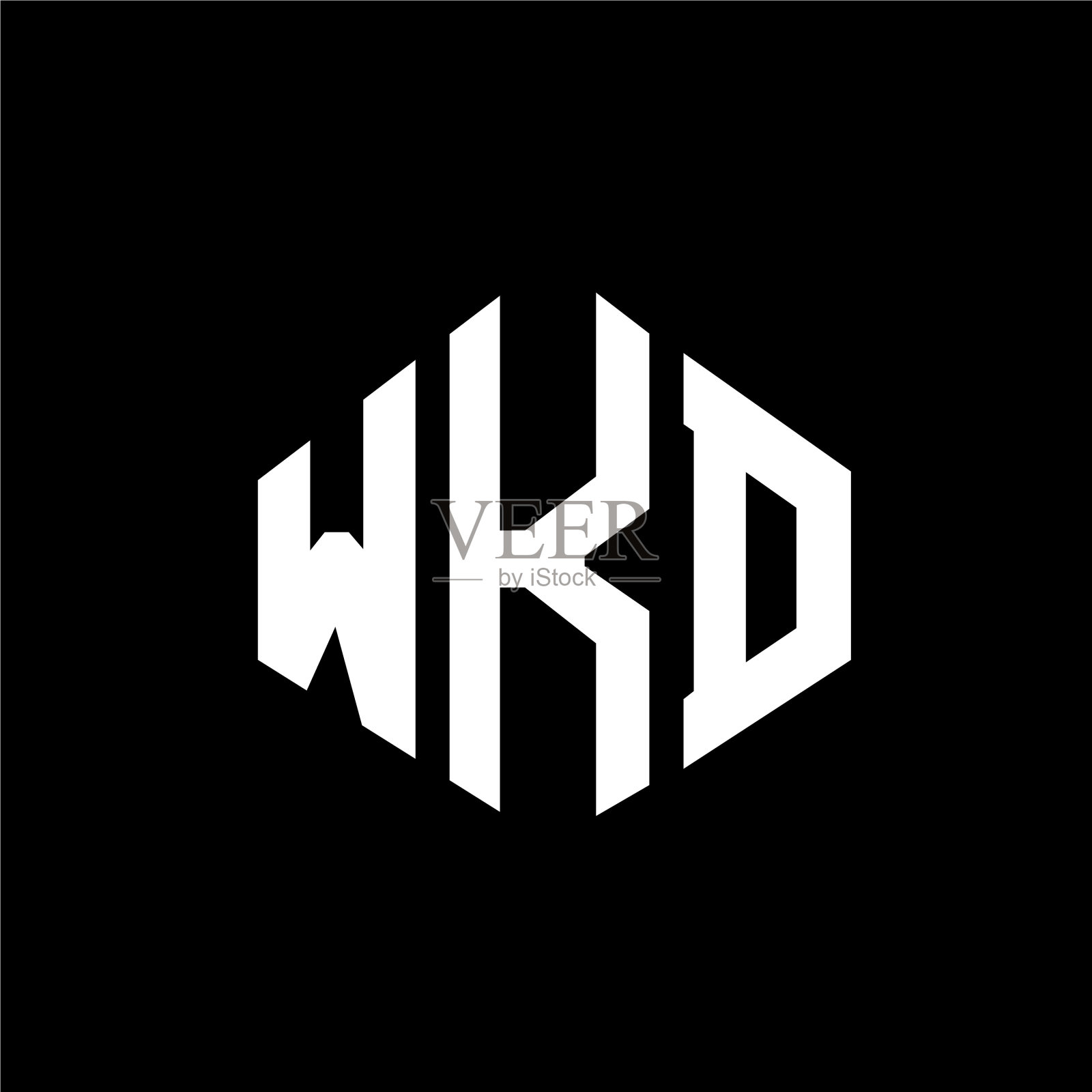 WKD字母logo设计采用WKD多边形造型插画图片素材