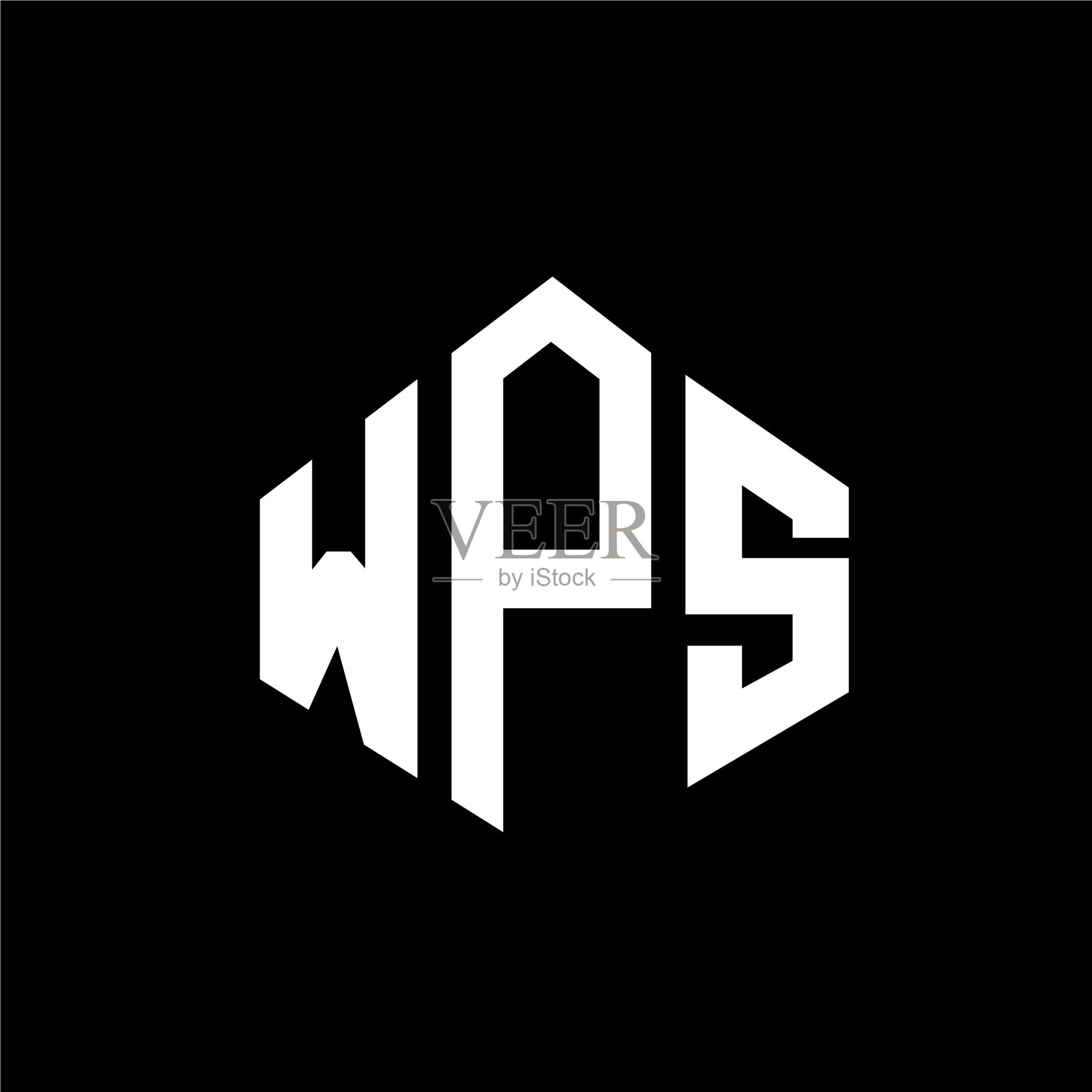 WPS字母logo设计采用WPS多边形造型插画图片素材