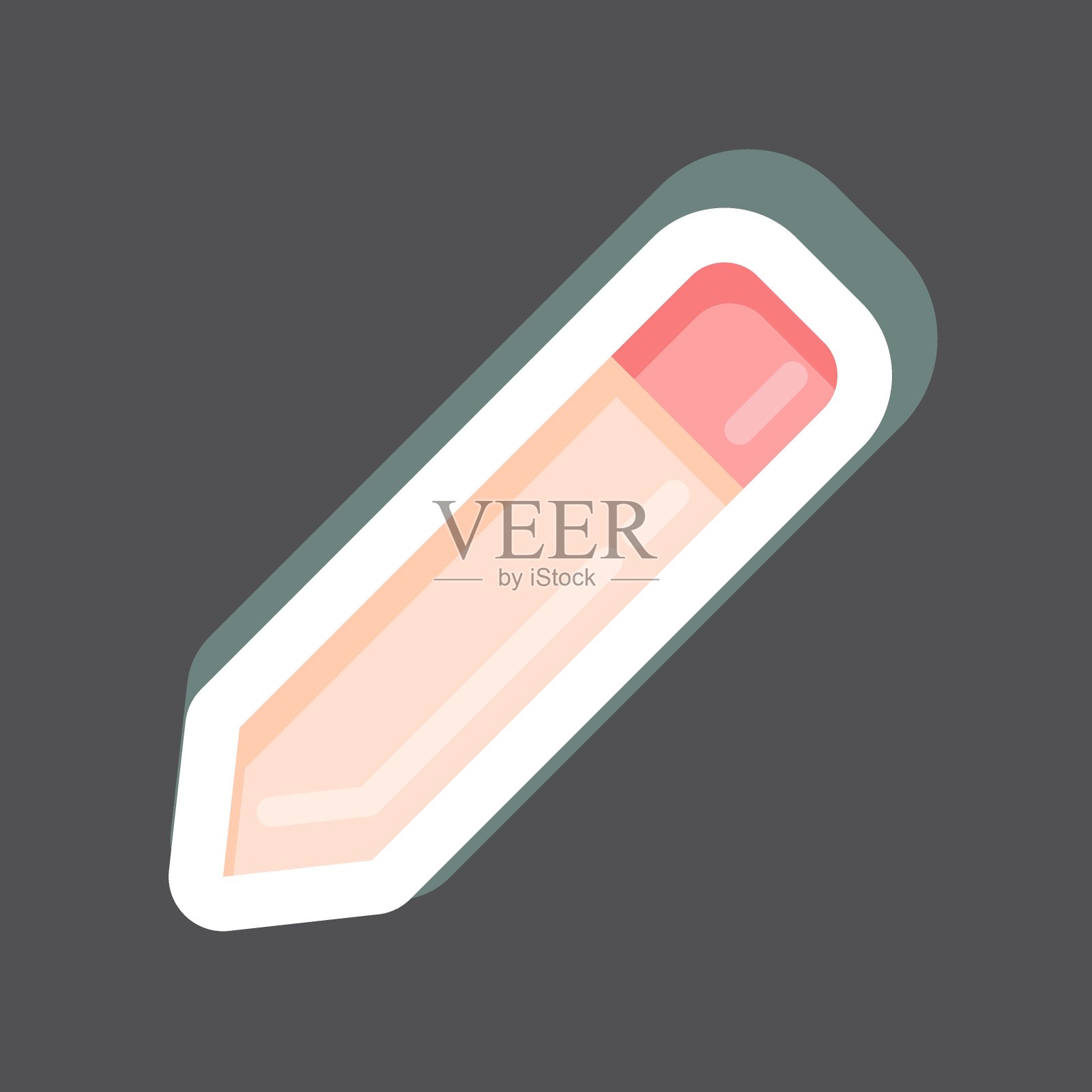 贴纸的铅笔。有关平面设计工具符号。简单的设计可编辑。简单的说明。简单的向量插画图片素材