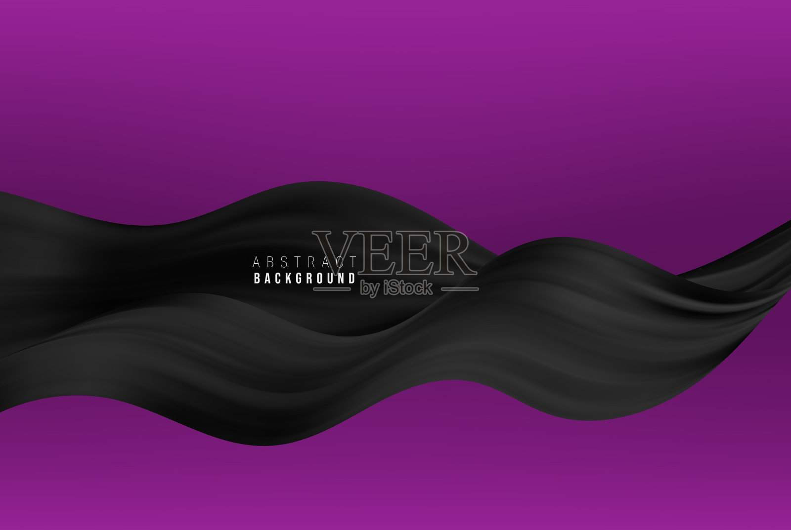 黑色的丝绸面料在黑色的背景下飞翔插画图片素材