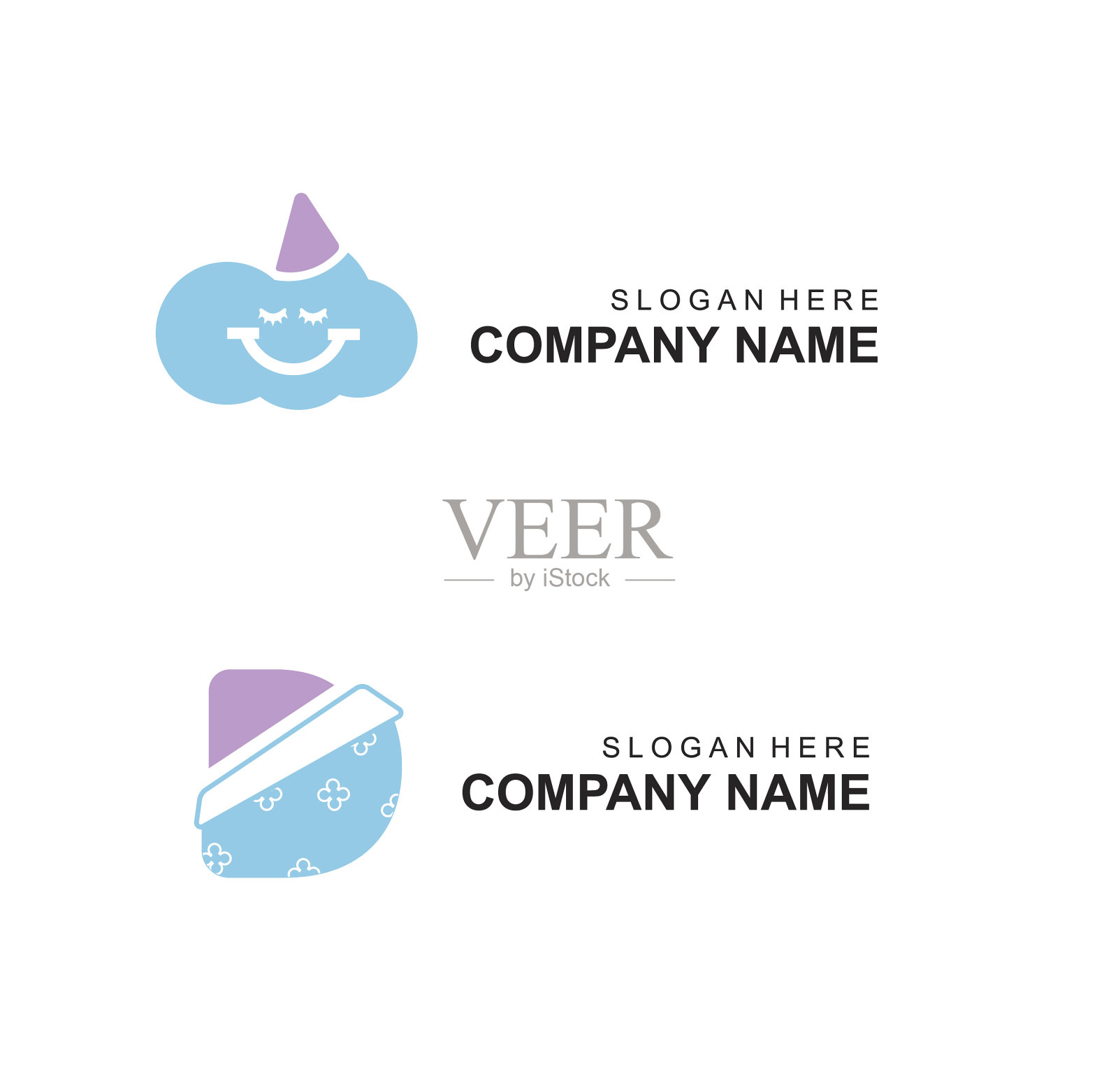 标志为亚麻布铺垫一睡云和插画图片素材