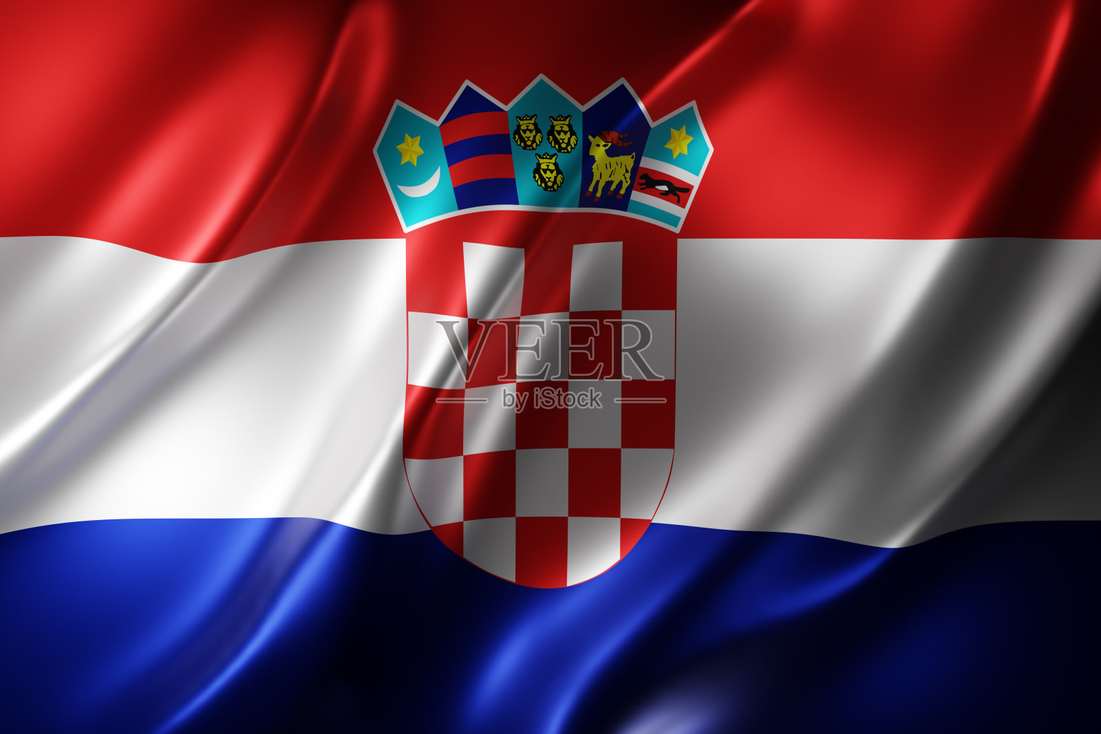 克罗地亚3 d国旗照片摄影图片