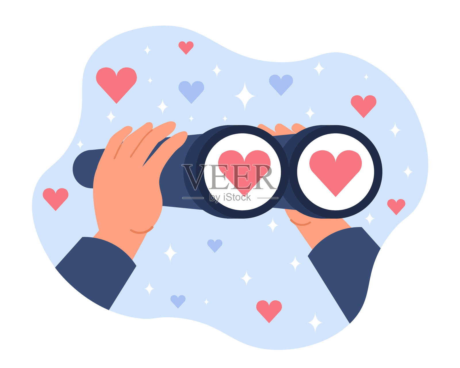 手拿望远镜设计元素图片