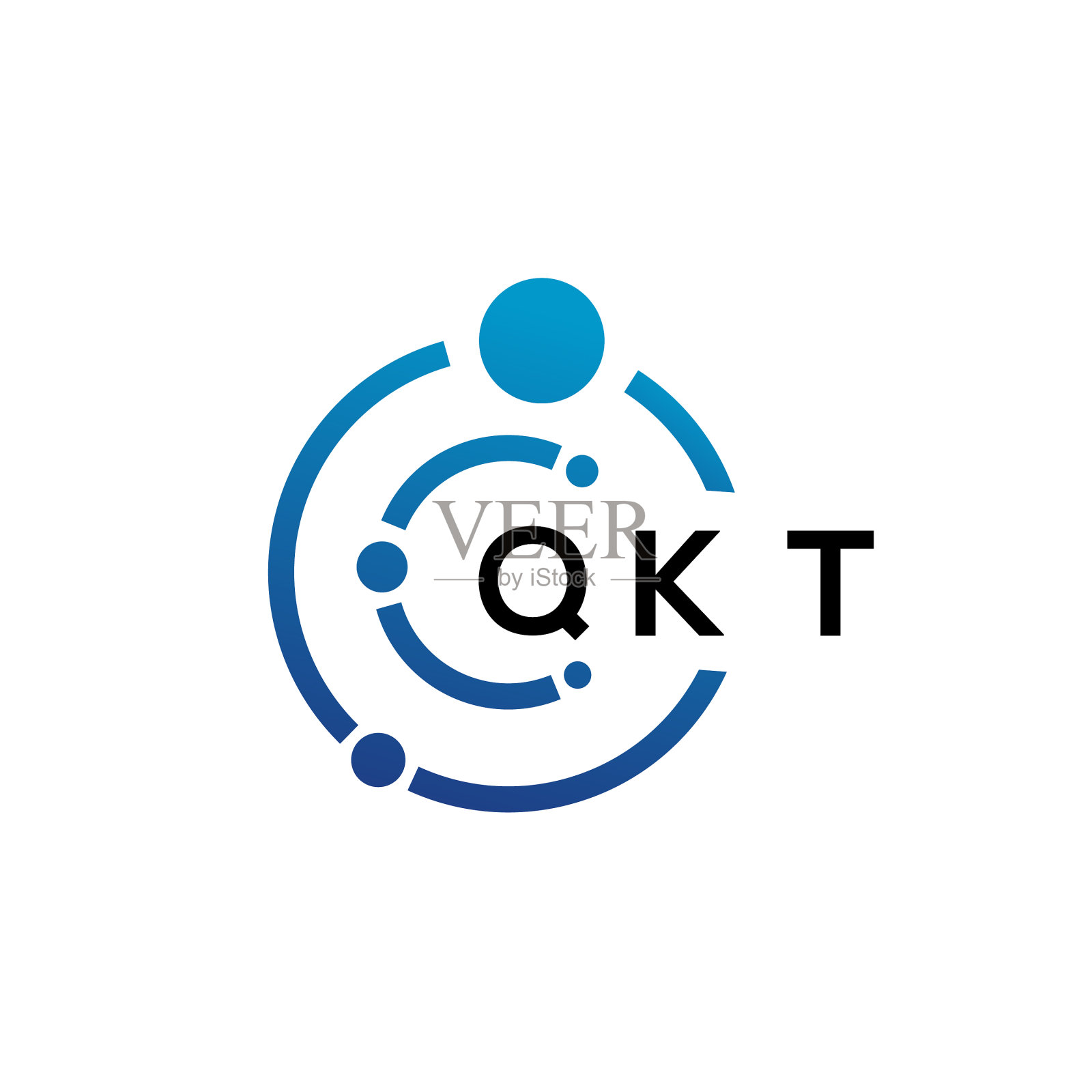 QKT白字科技标志设计图标素材