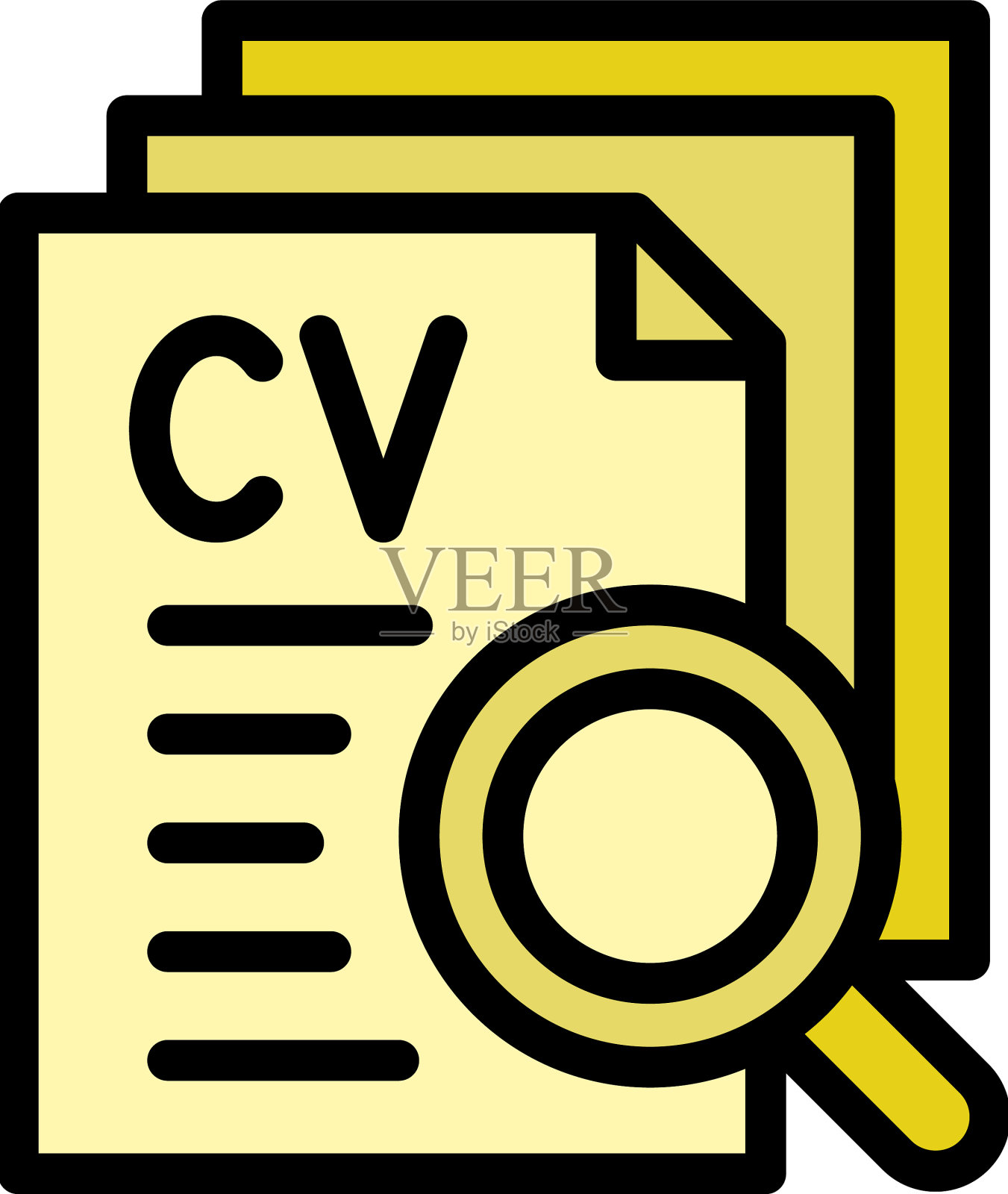 简历纸图标轮廓搜索空缺设计元素图片