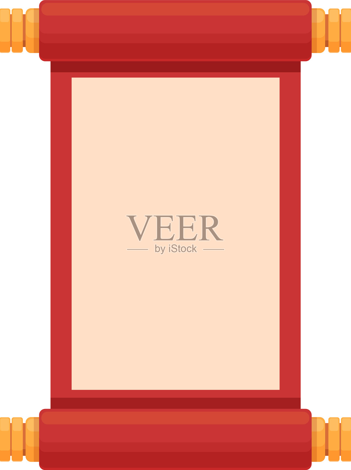 欢迎卷轴图标卡通中国农历设计元素图片