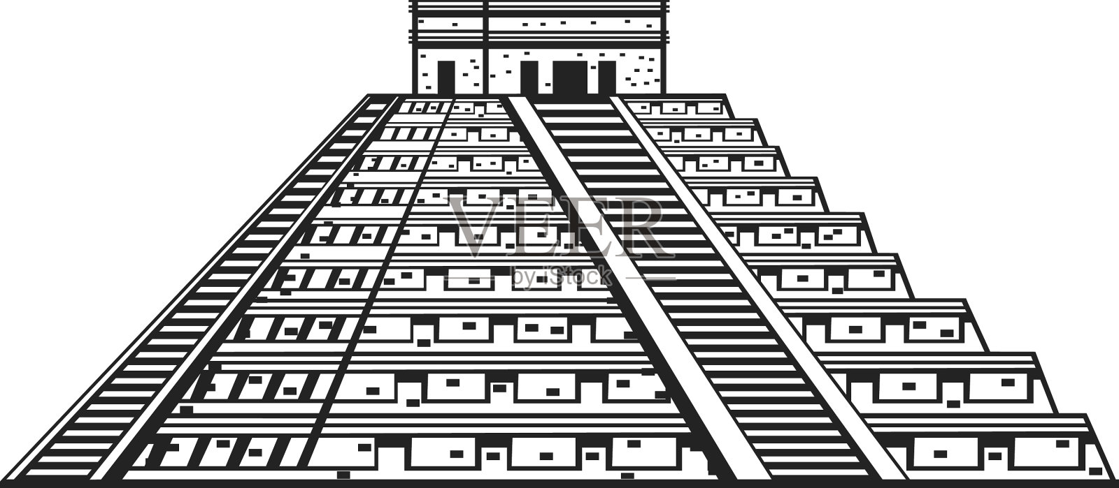 古玛雅金字塔图标插画图片素材