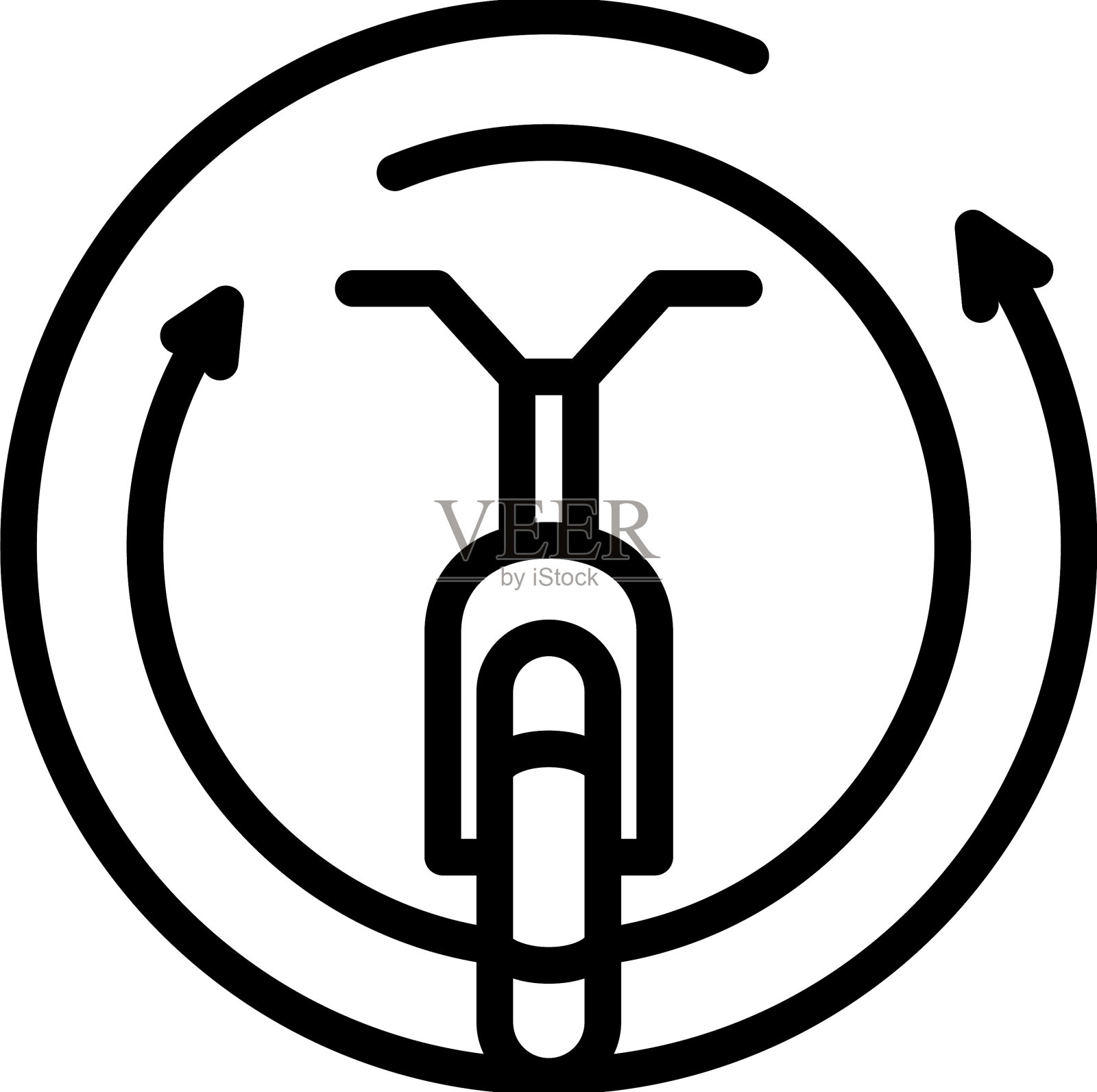 共享单车图标勾勒智能交通插画图片素材