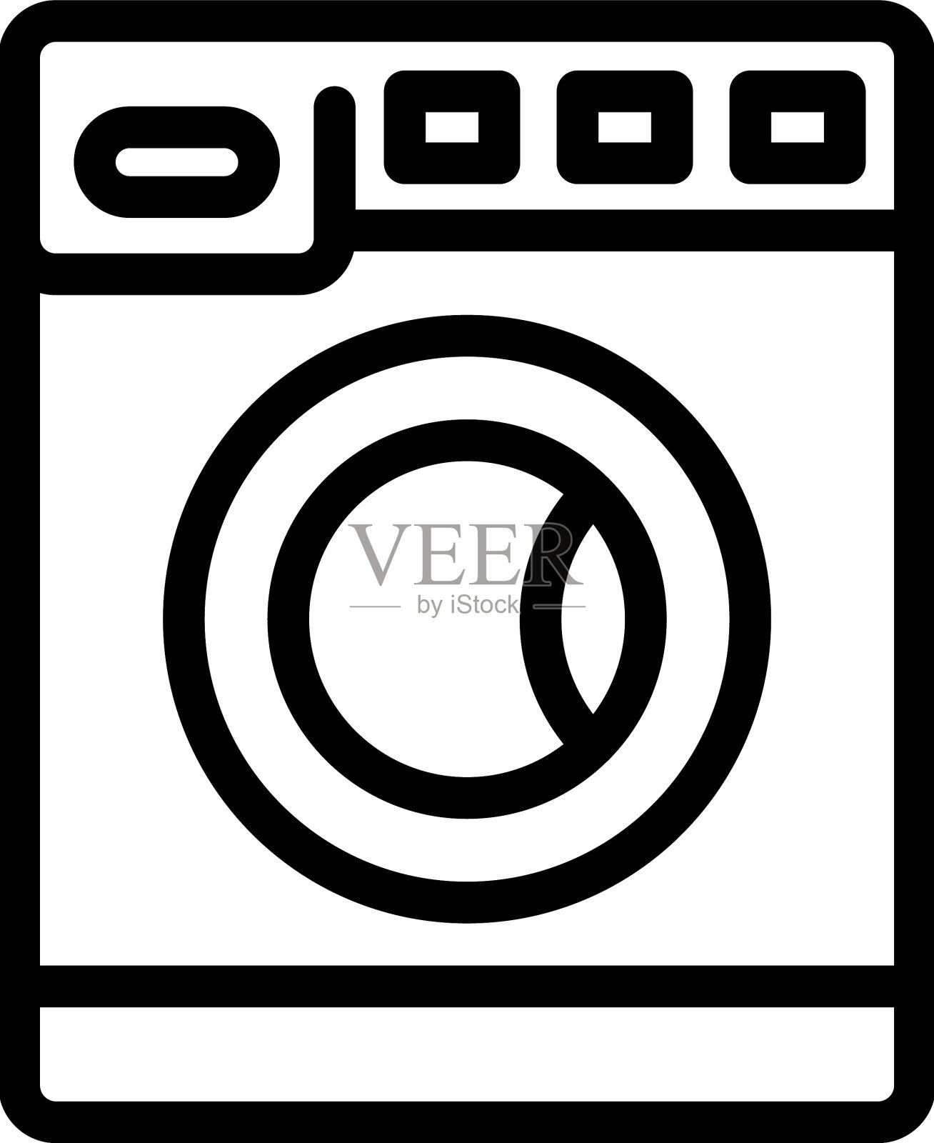 洗衣机图标勾勒酒店设施插画图片素材