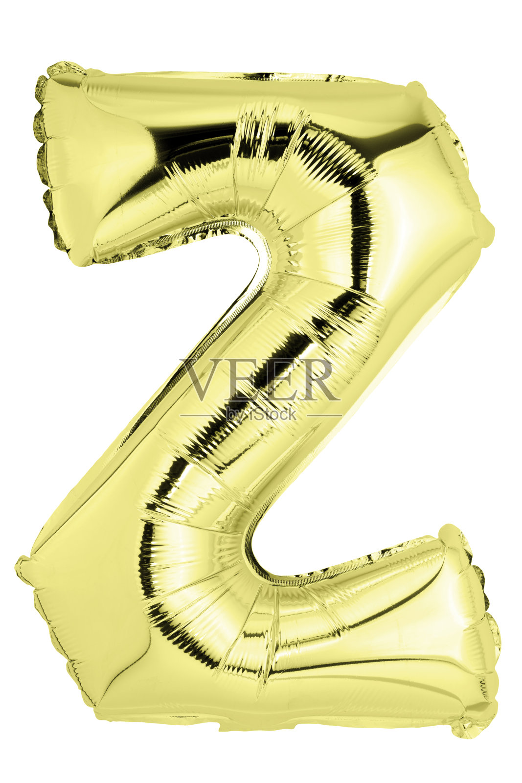 字母Z在金色聚酯薄膜气球孤立在白色照片摄影图片