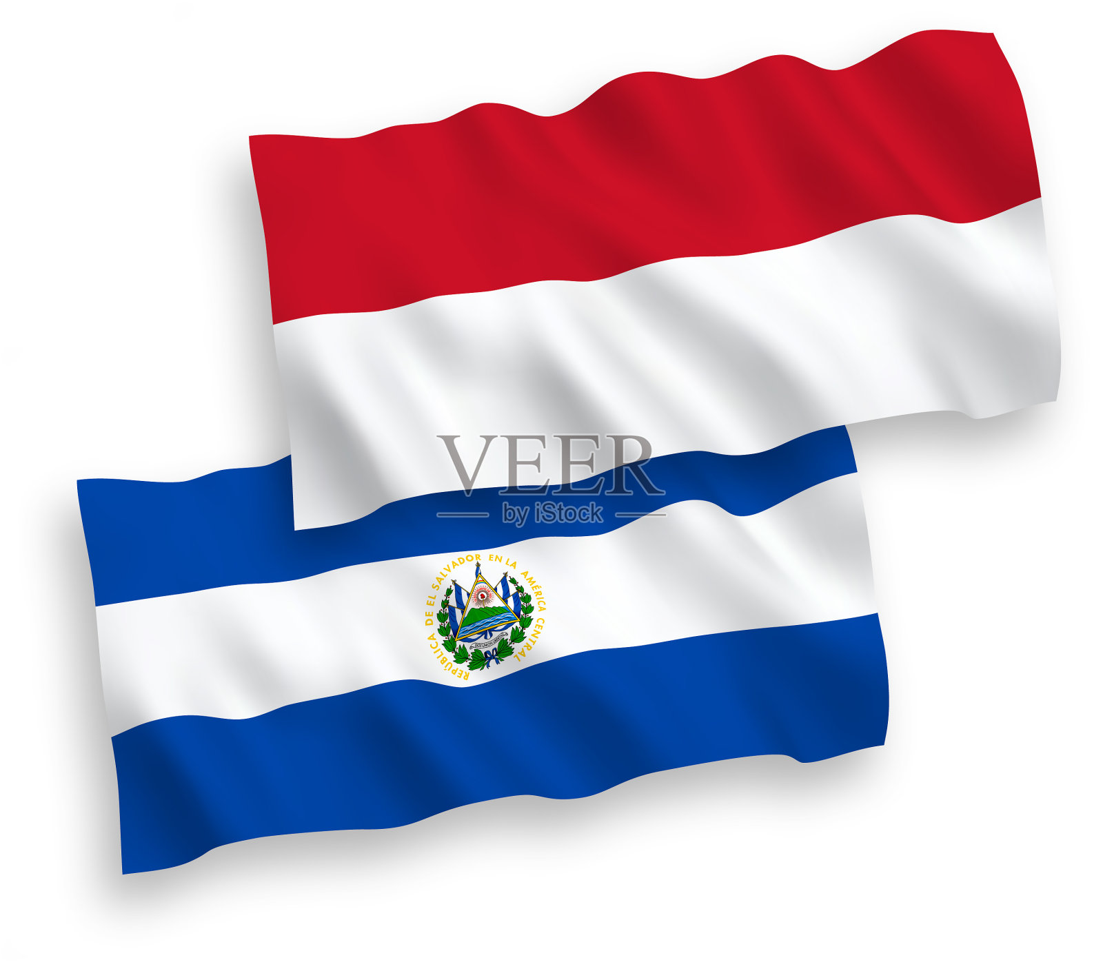 上面有印度尼西亚和萨尔瓦多共和国的国旗设计元素图片