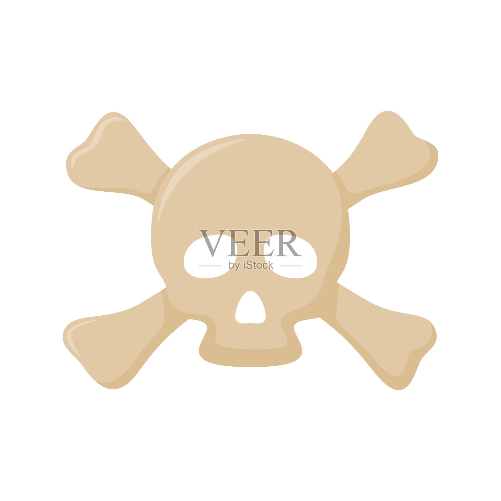 头骨和交叉骨在白色背景上分开插画图片素材