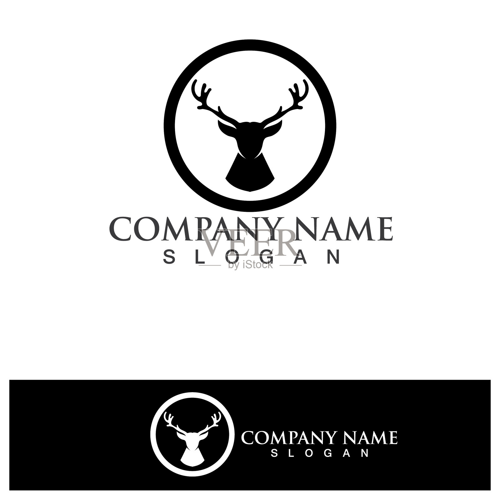 鹿头标志模板图标设计插画图片素材