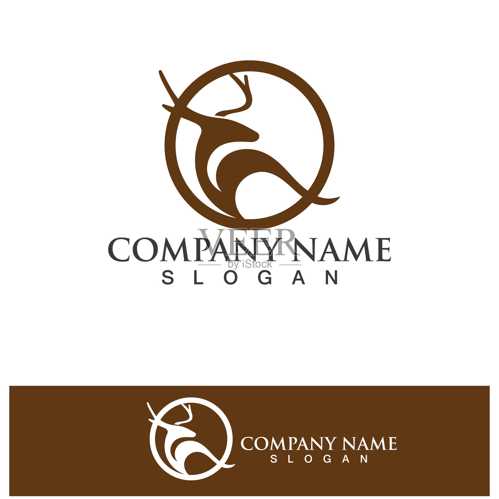 鹿头标志模板图标设计插画图片素材