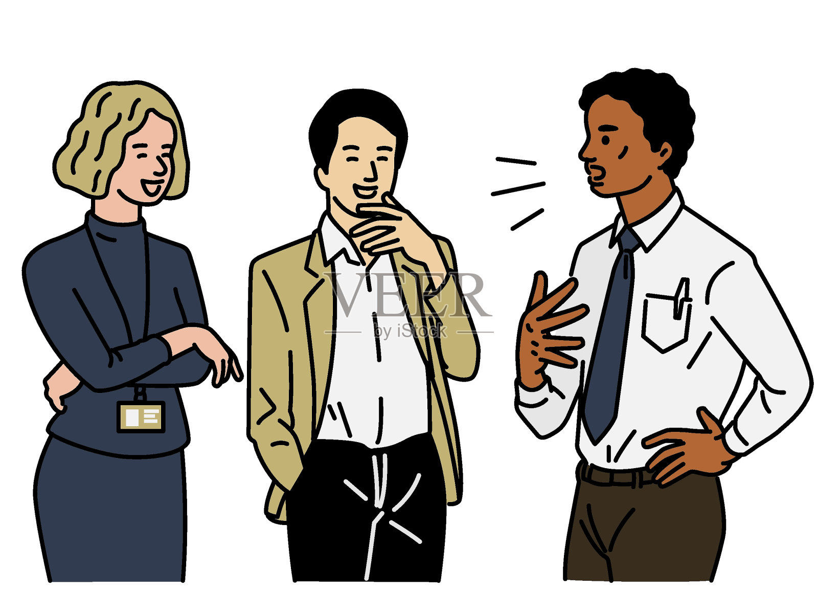 商人们喜欢在一起交谈插画图片素材