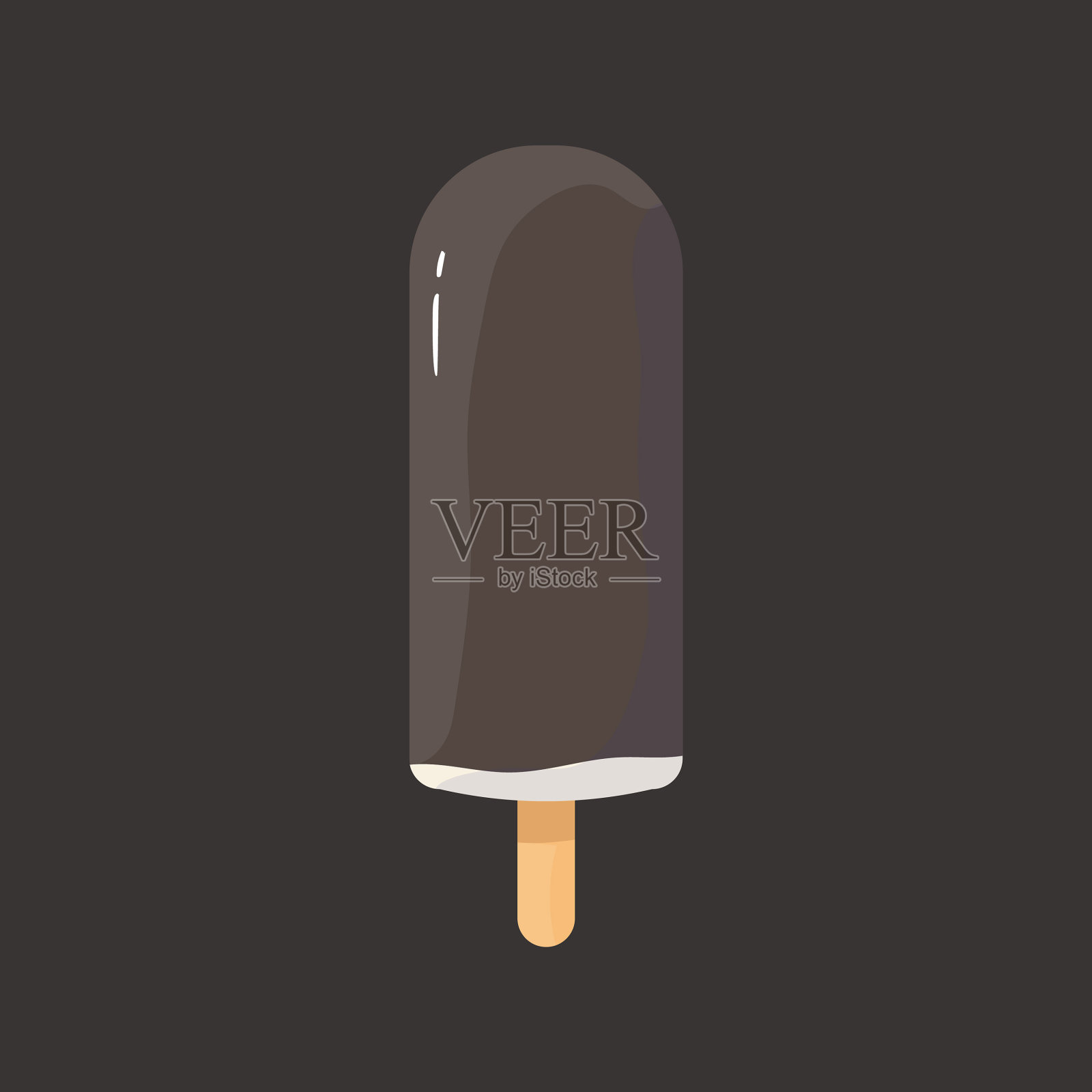 孤立的巧克力冰淇淋棒画插画图片素材