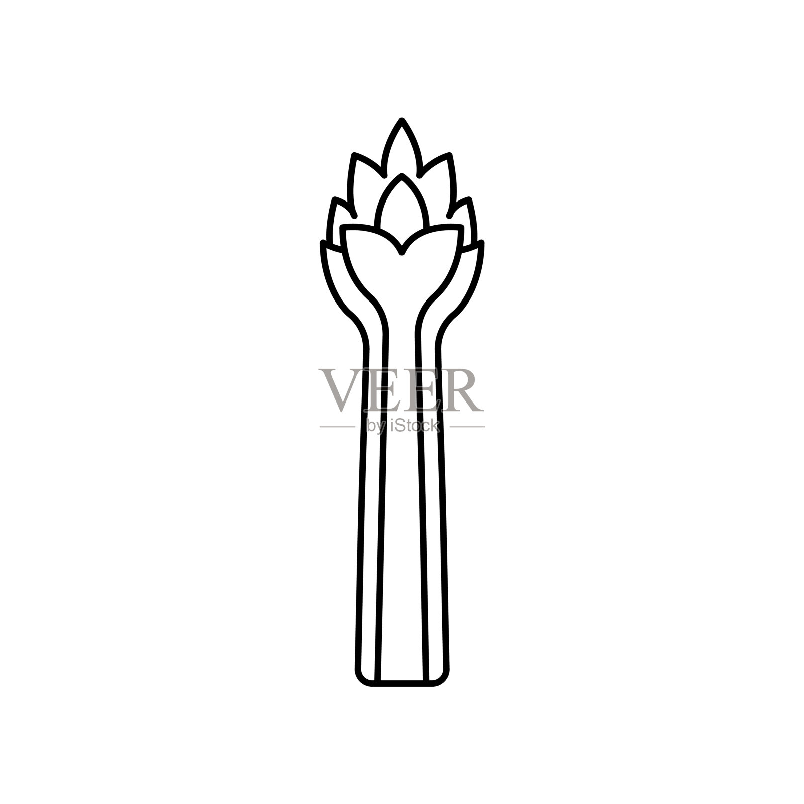 芦笋蔬菜图标线黑色eps 10图标素材