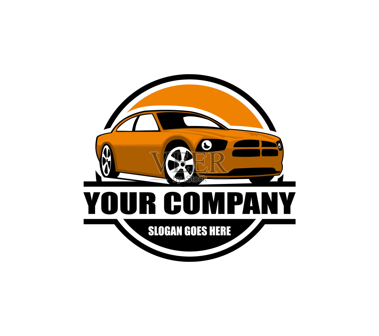 肌肉车的标志插画图片素材