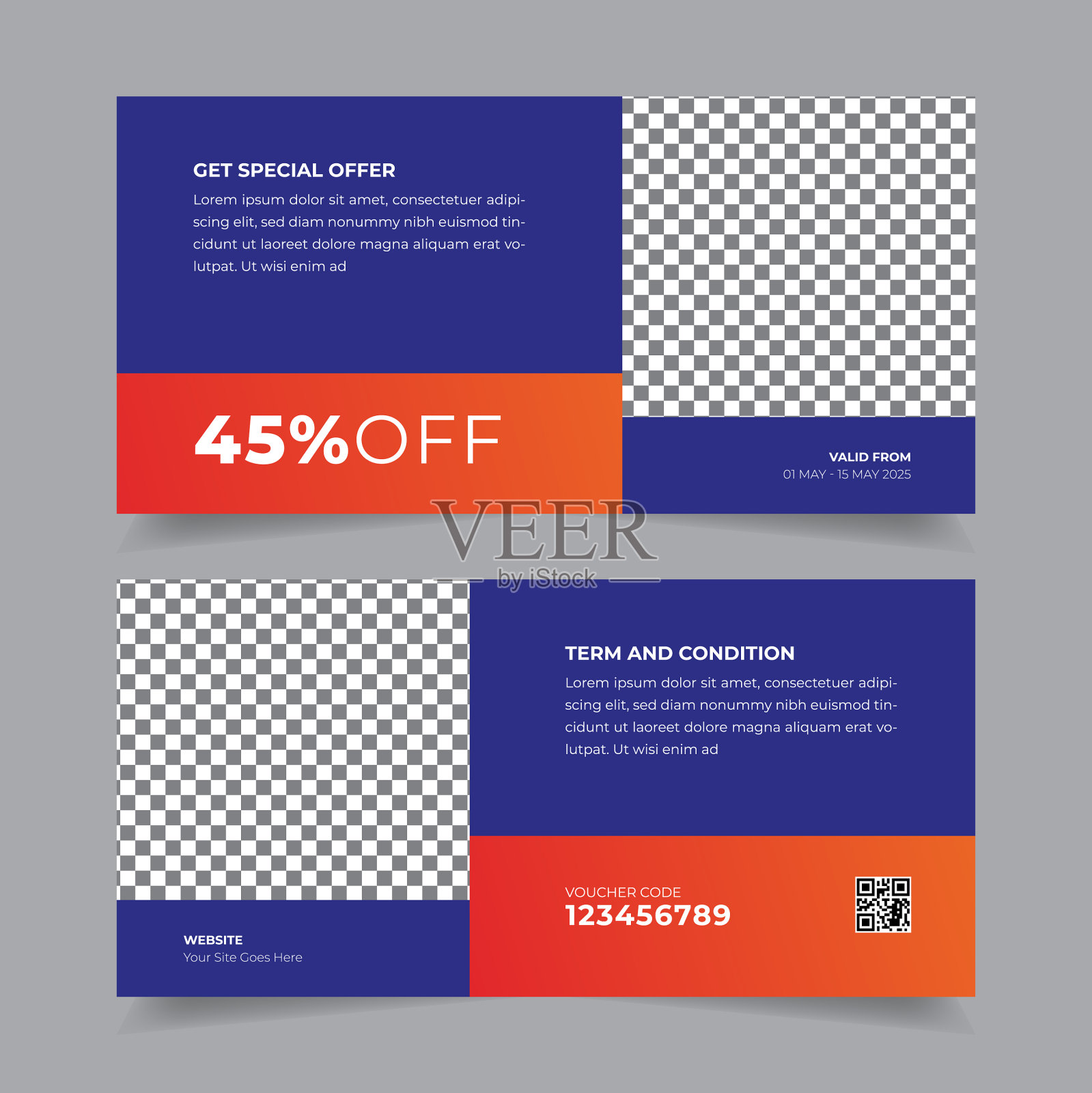 礼券模板推广业务销售插画图片素材