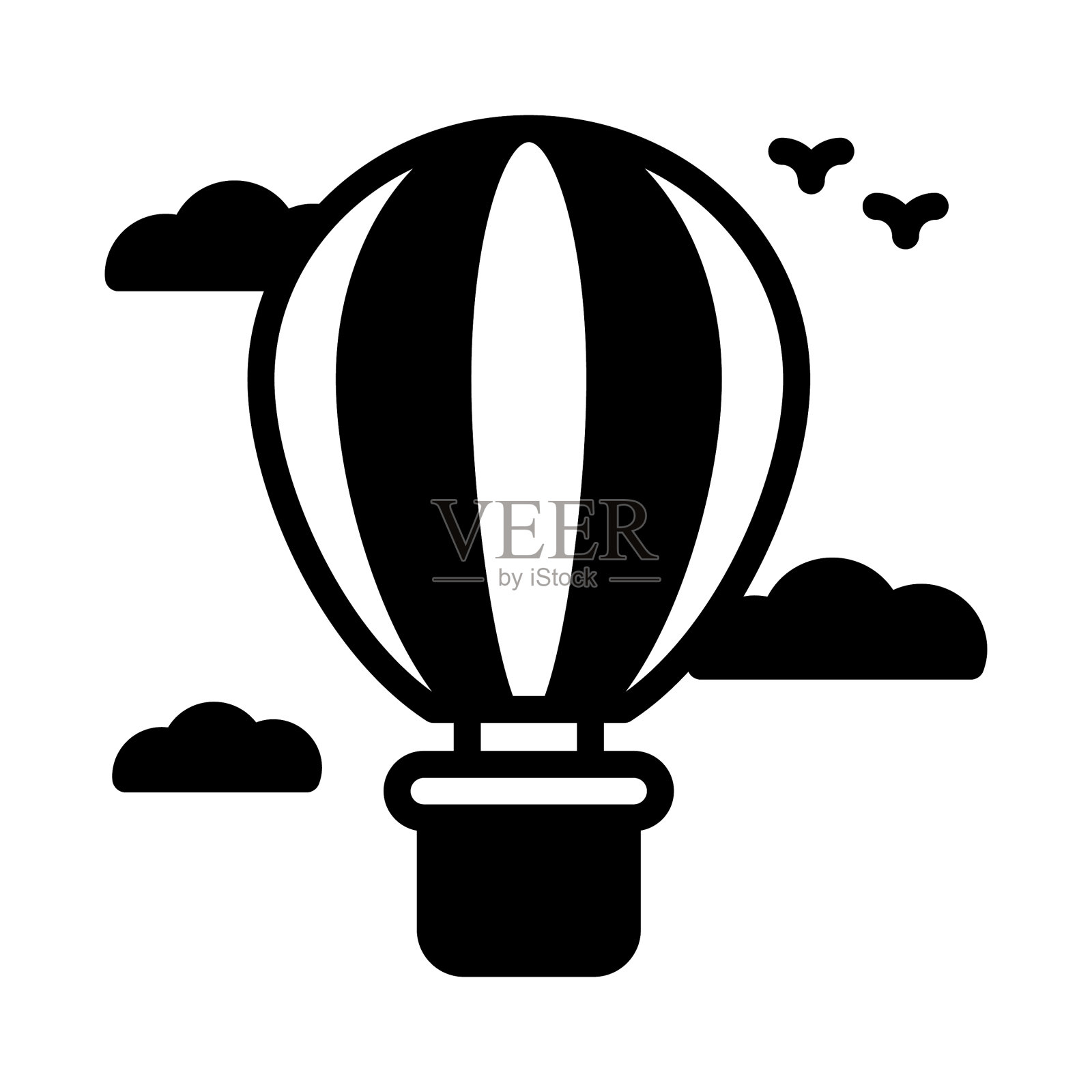 热气球图标孤立在白色背景插画图片素材