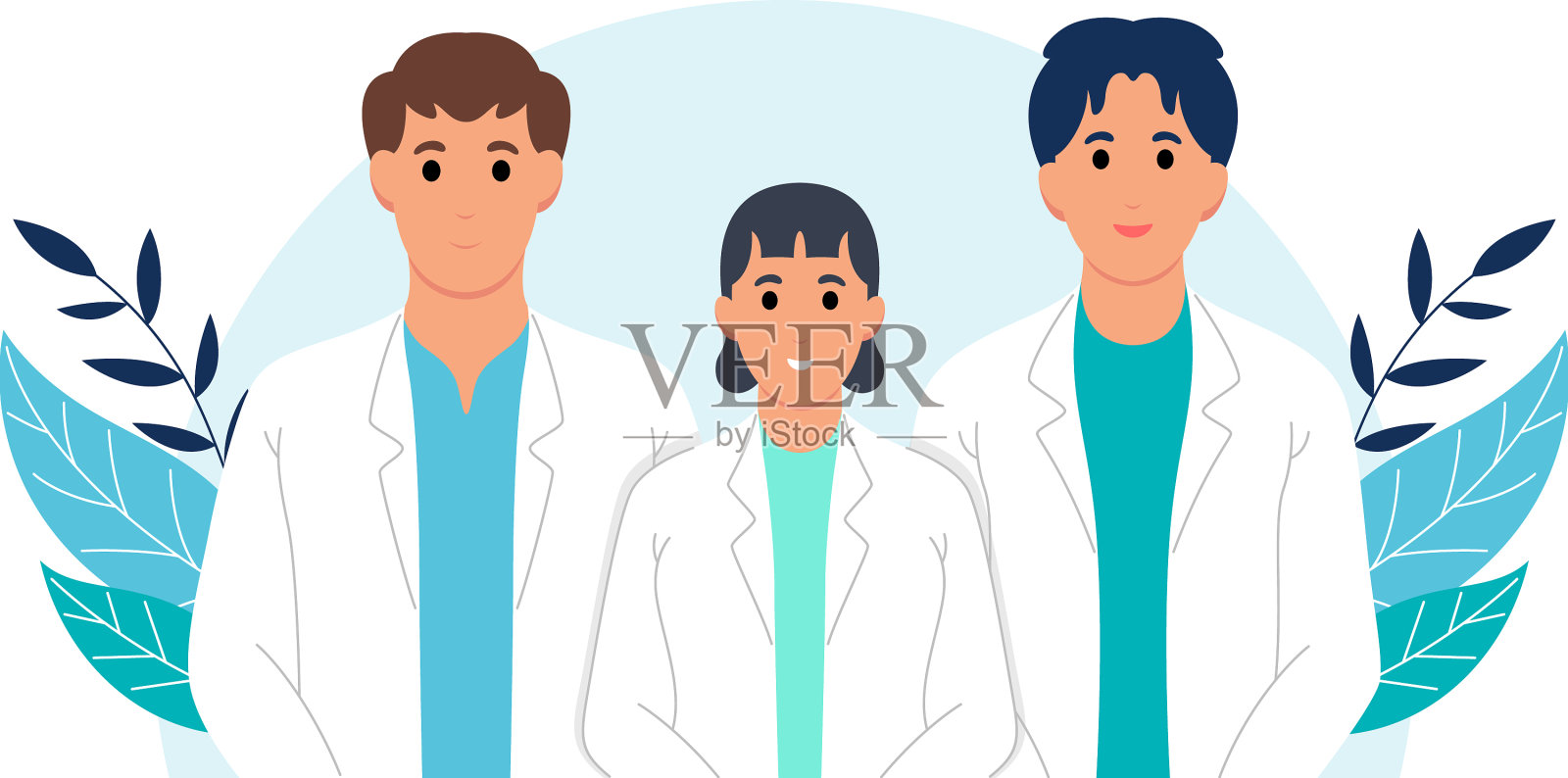 医生和护士插画图片素材