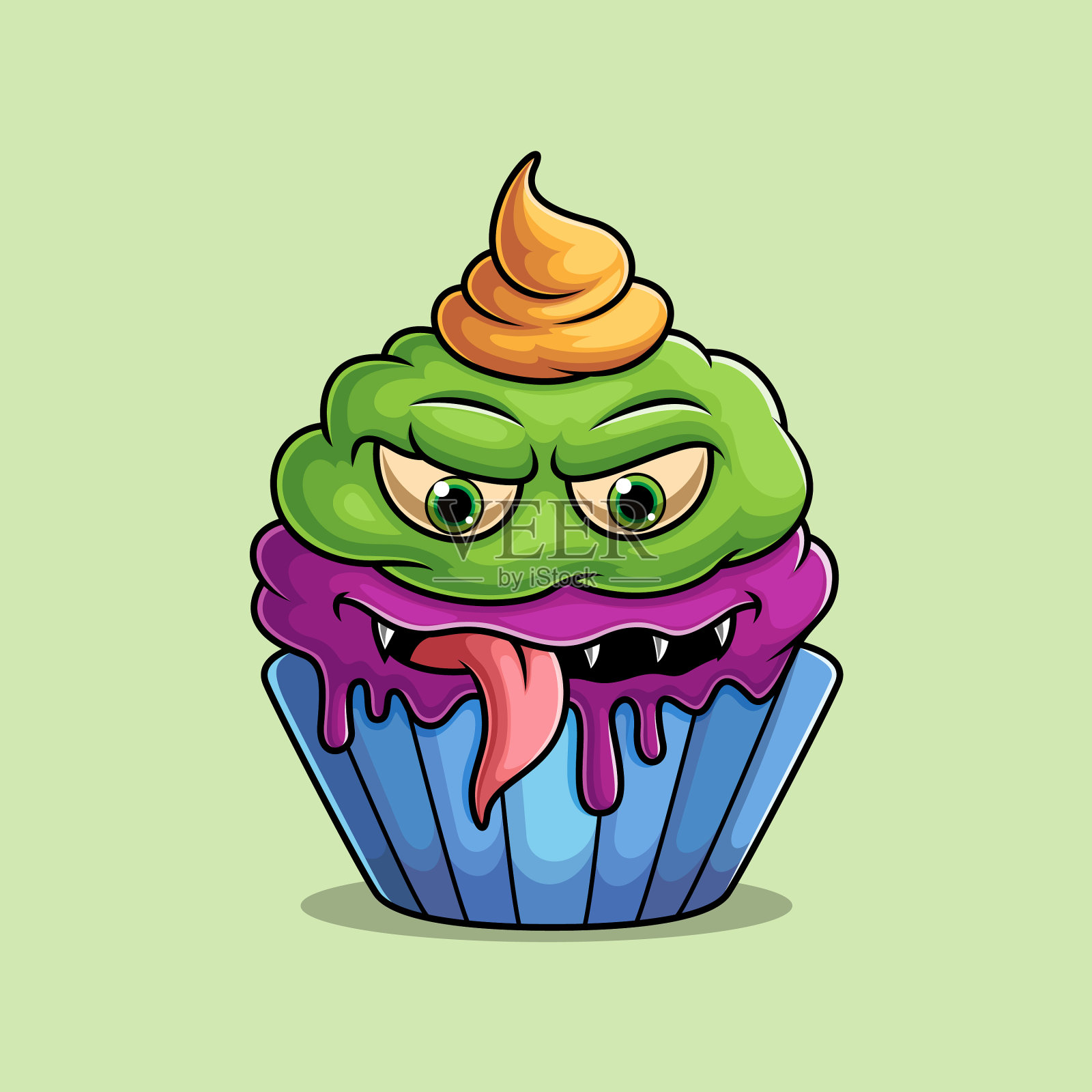 怪物蛋糕插画图片素材