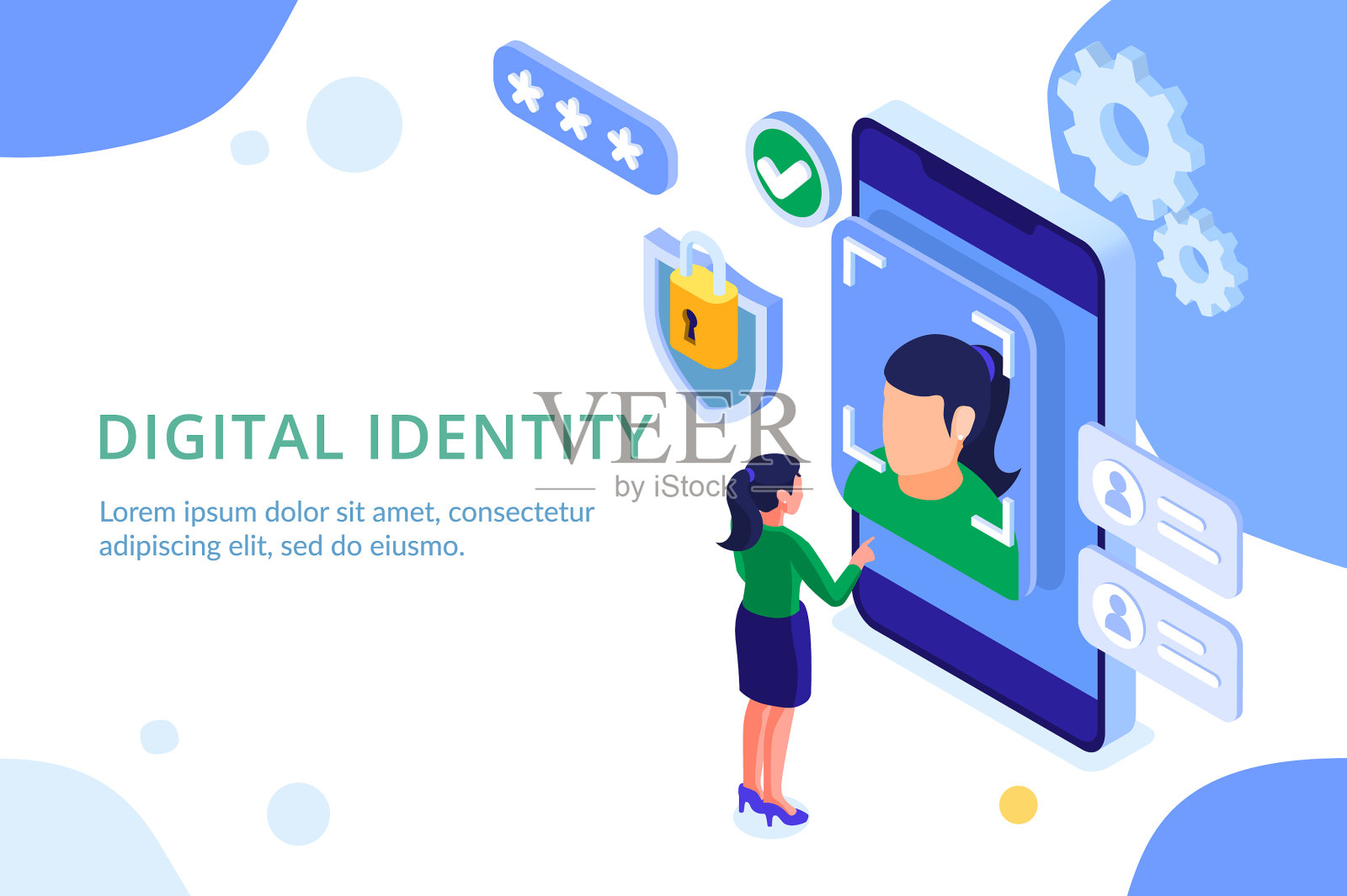 web30技术等距概念插画图片素材