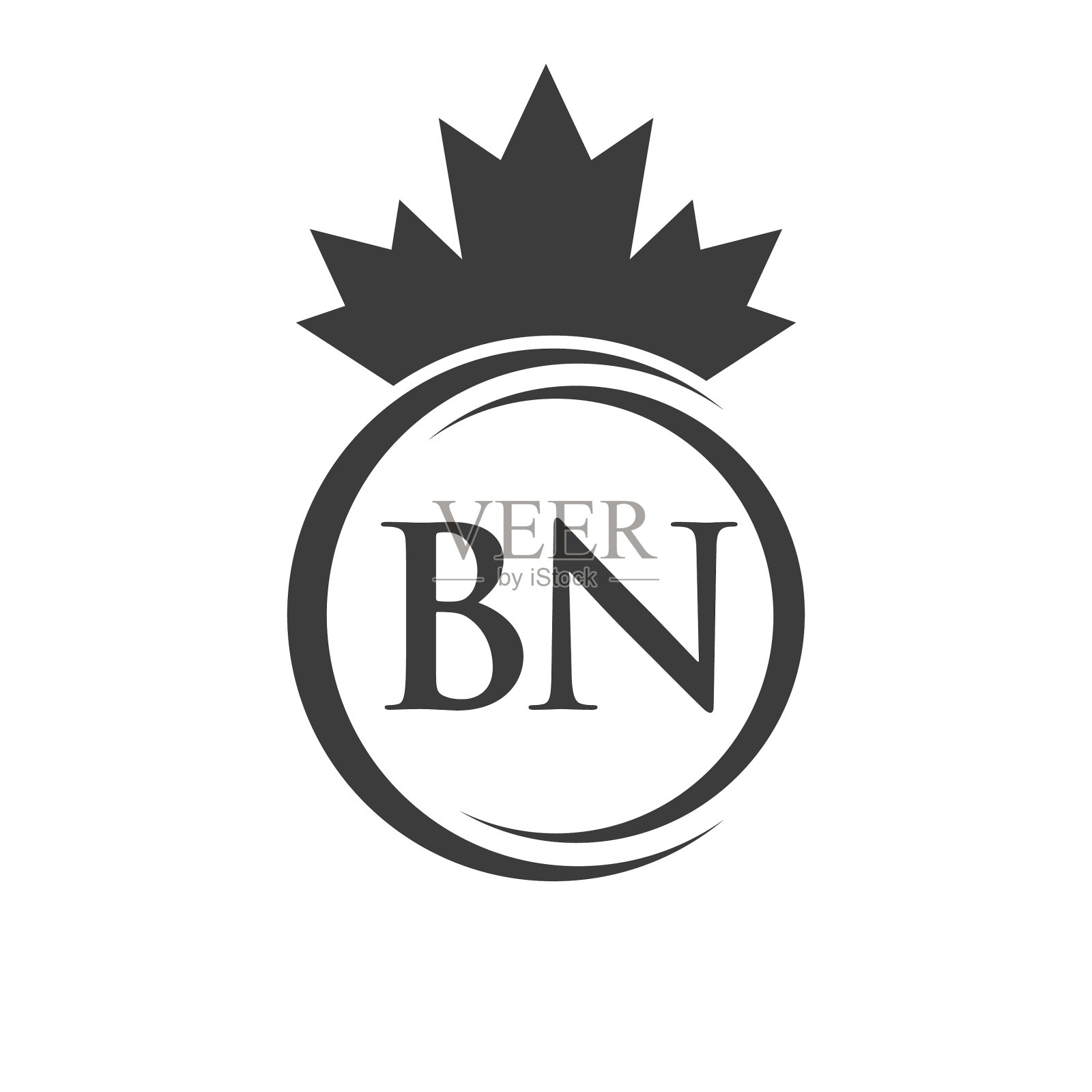 字母bn枫叶标志模板符号插画图片素材