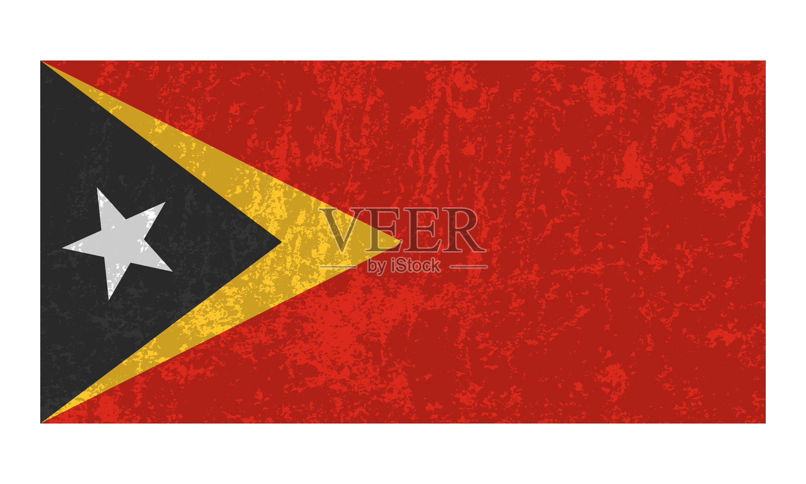 东帝汶国旗，官方颜色和比例。矢量插图。插画图片素材