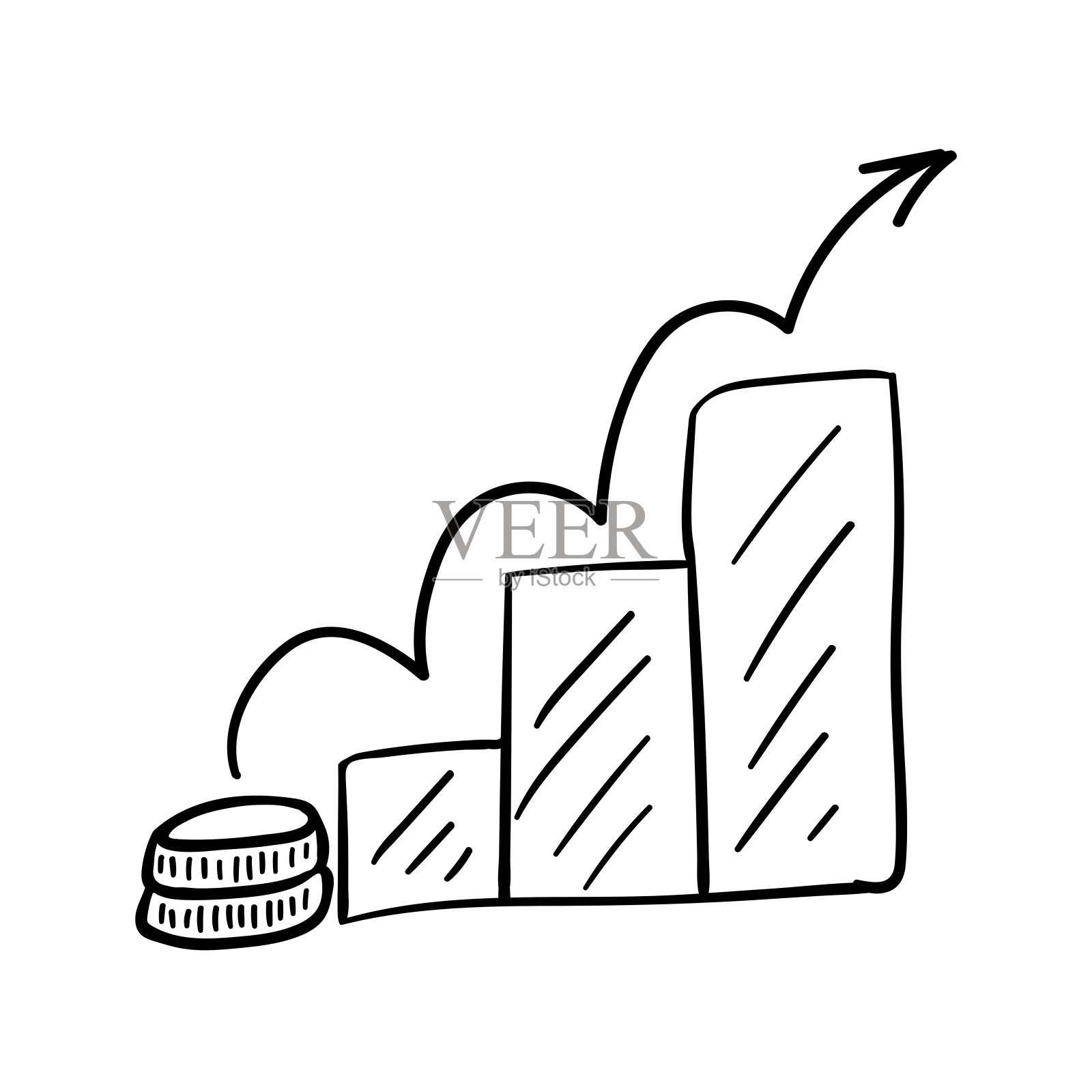 投资涂鸦插画图片素材