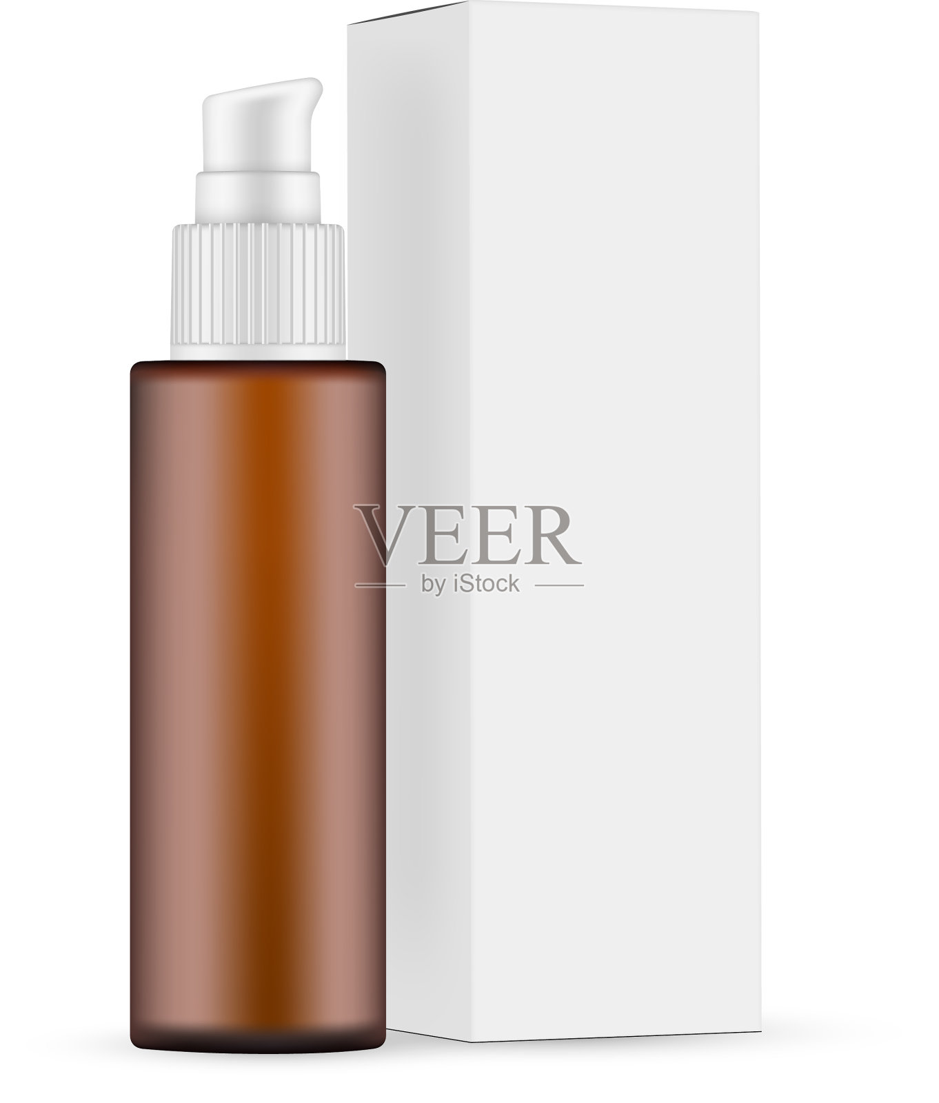 高琥珀色化妆品泵瓶模型油设计元素图片