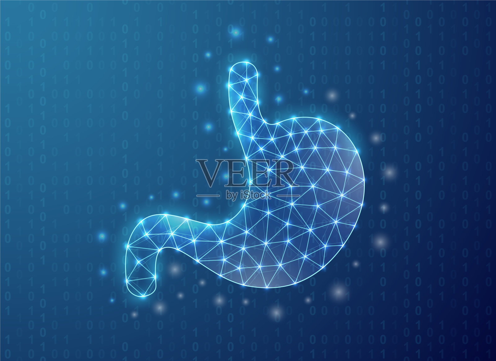 胃多边形符号用二进制编码插画图片素材