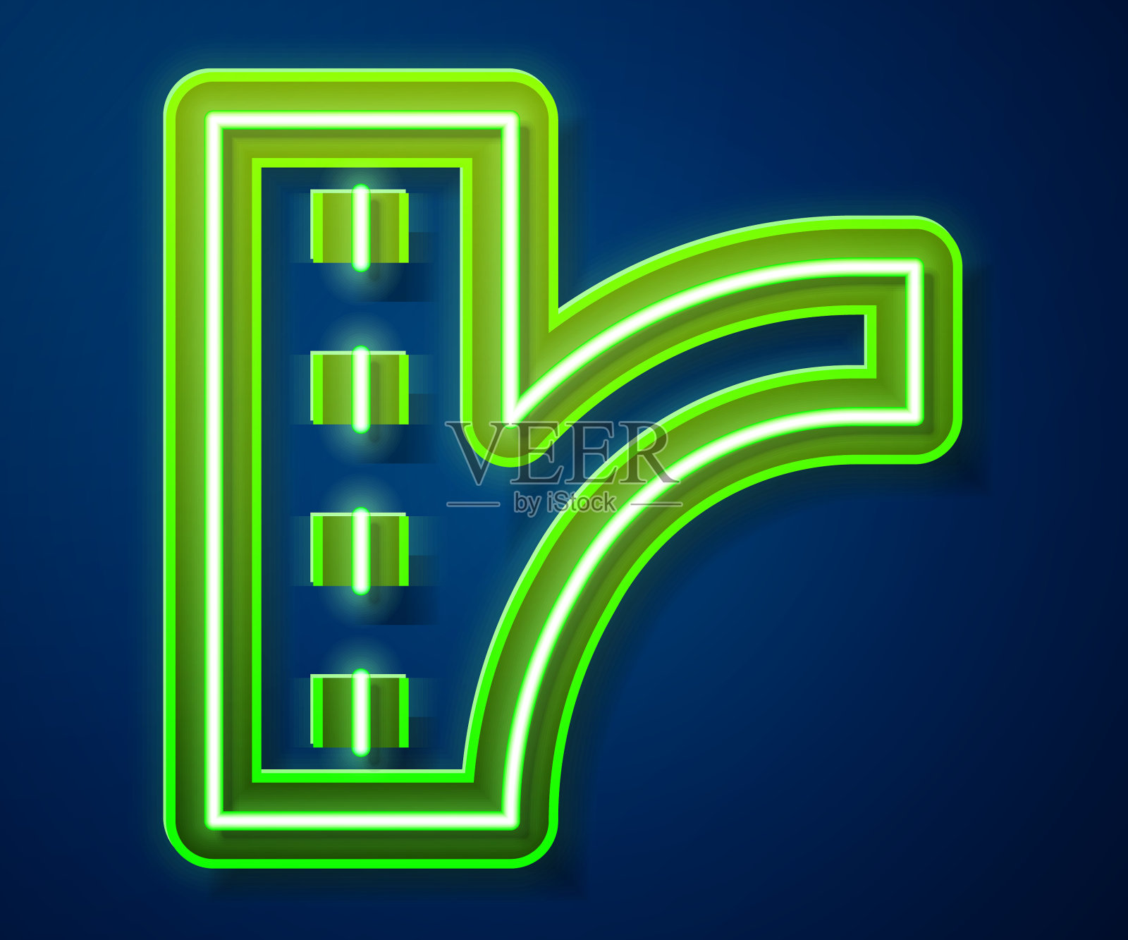 发光的霓虹灯线道路交通标志标志图标插画图片素材