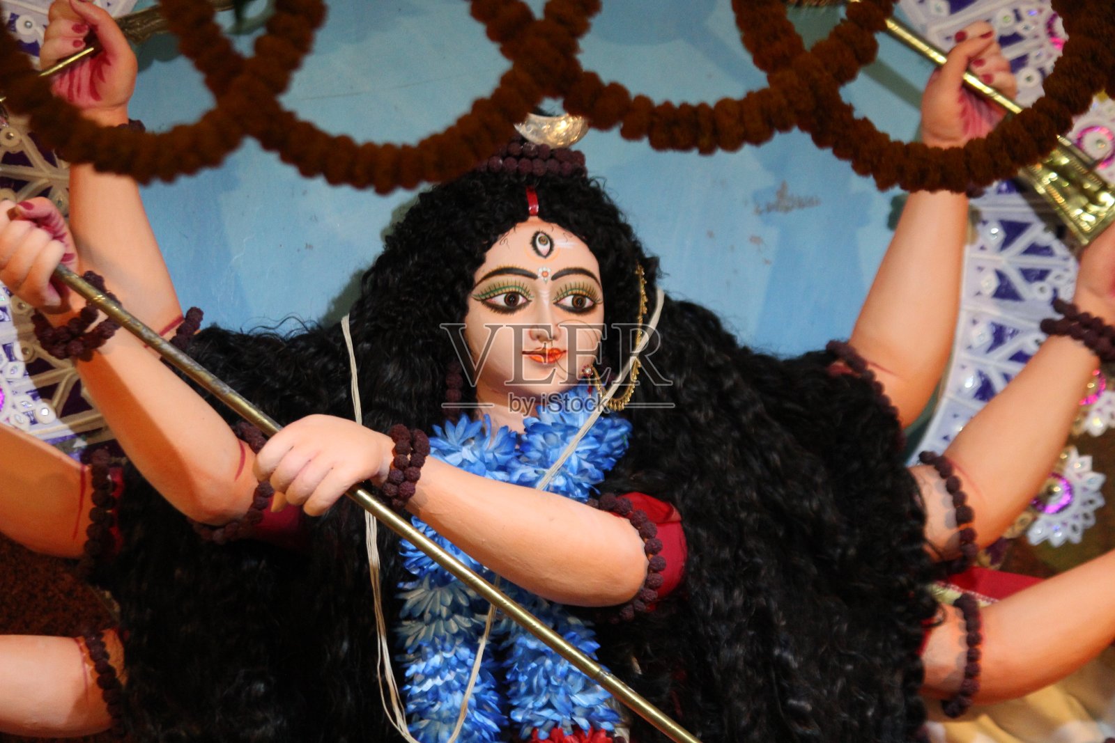 杜尔加崇拜照片摄影图片