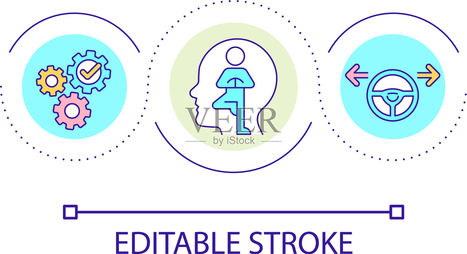 精神状态稳定循环概念图标插画图片素材