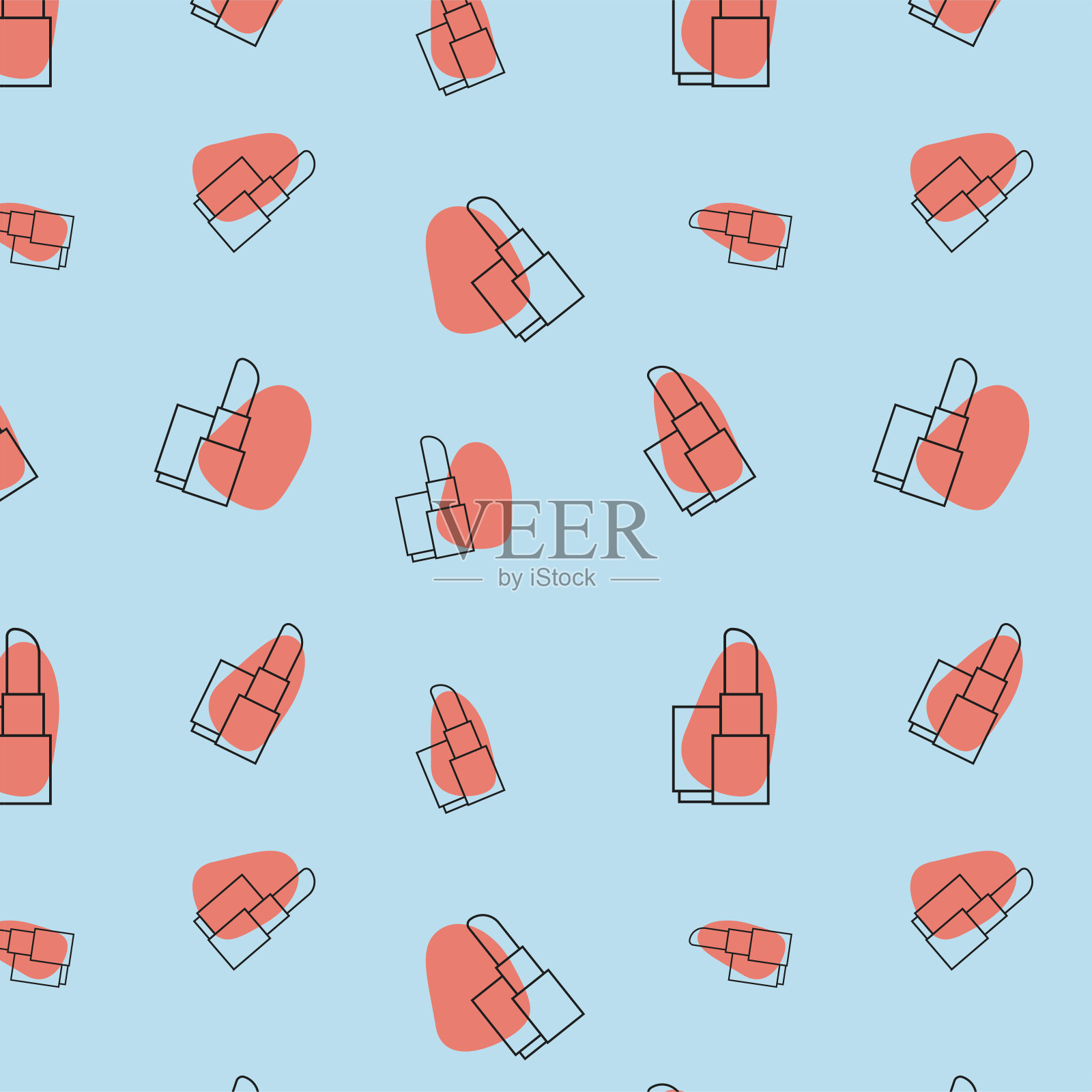 化妆品线条艺术无缝图案插画图片素材