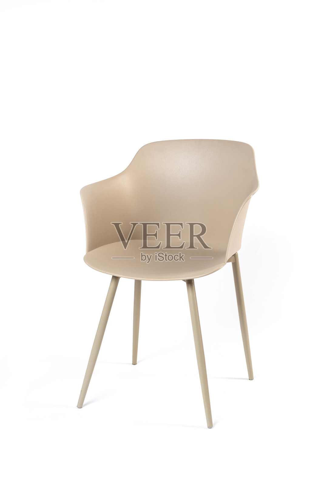 米色设计师木椅孤立在白色背景照片摄影图片